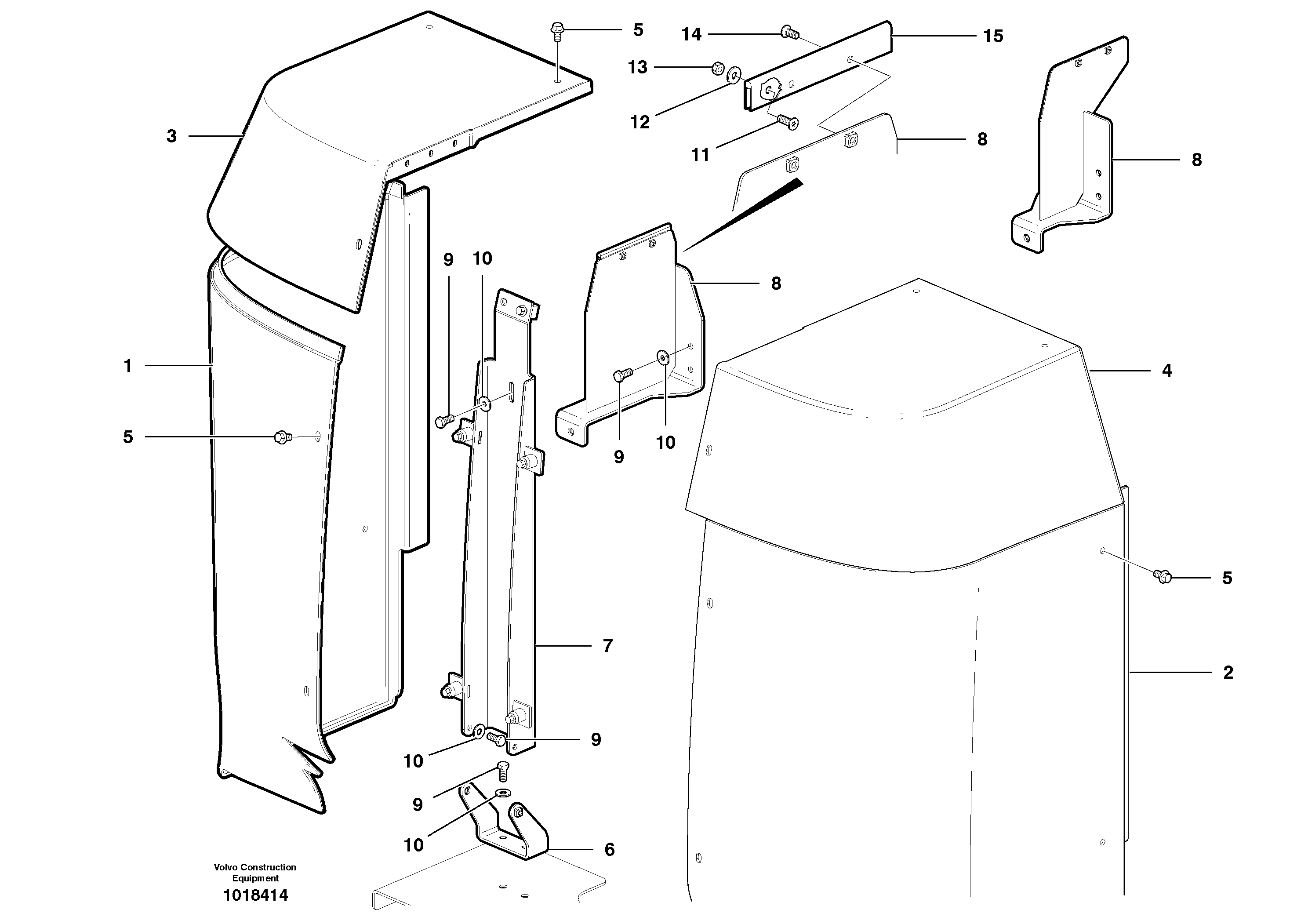 Hydraulic Tank Cowl - D9 — volvo parts diagram