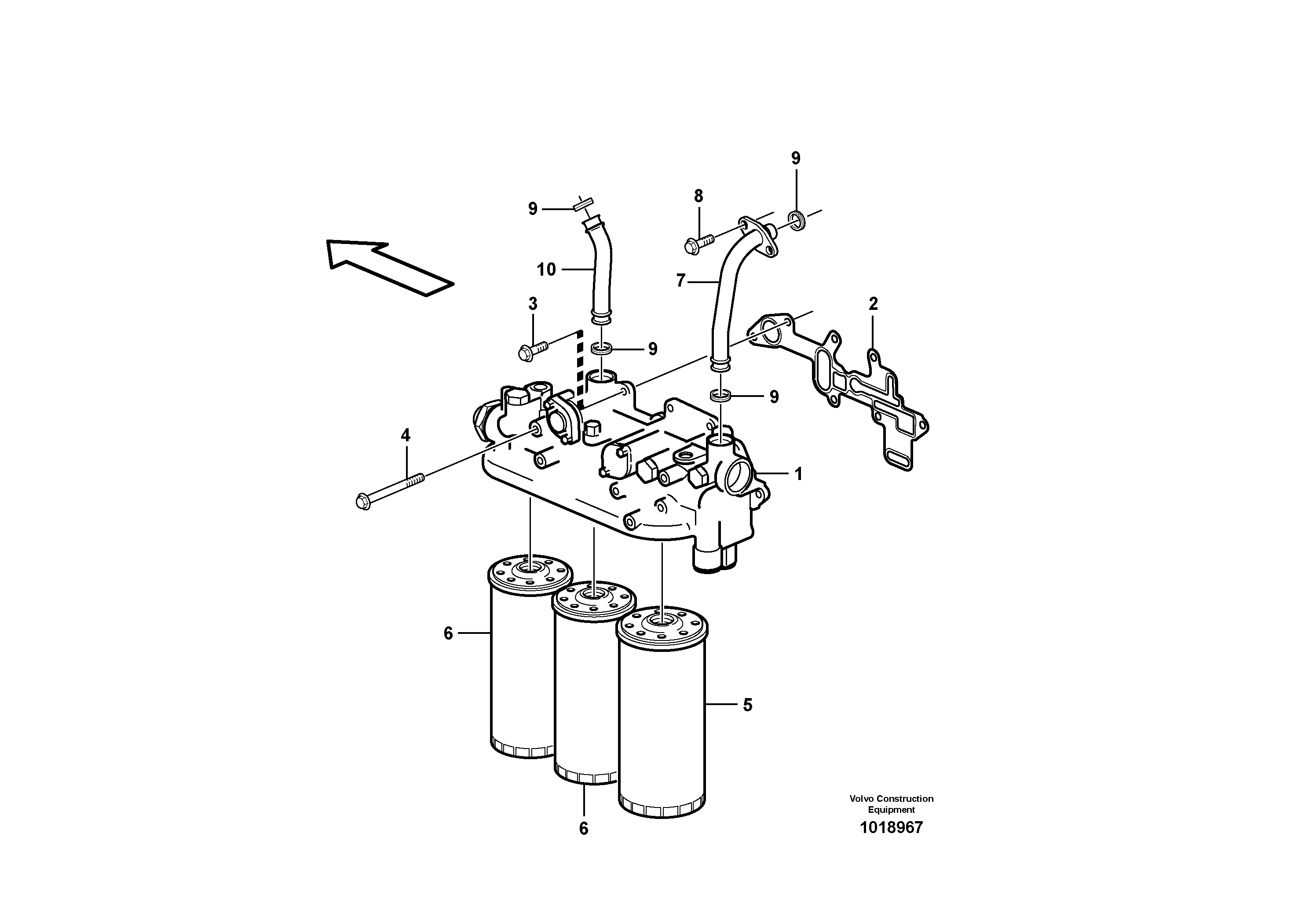 Oil filter - D9 — volvo parts diagram