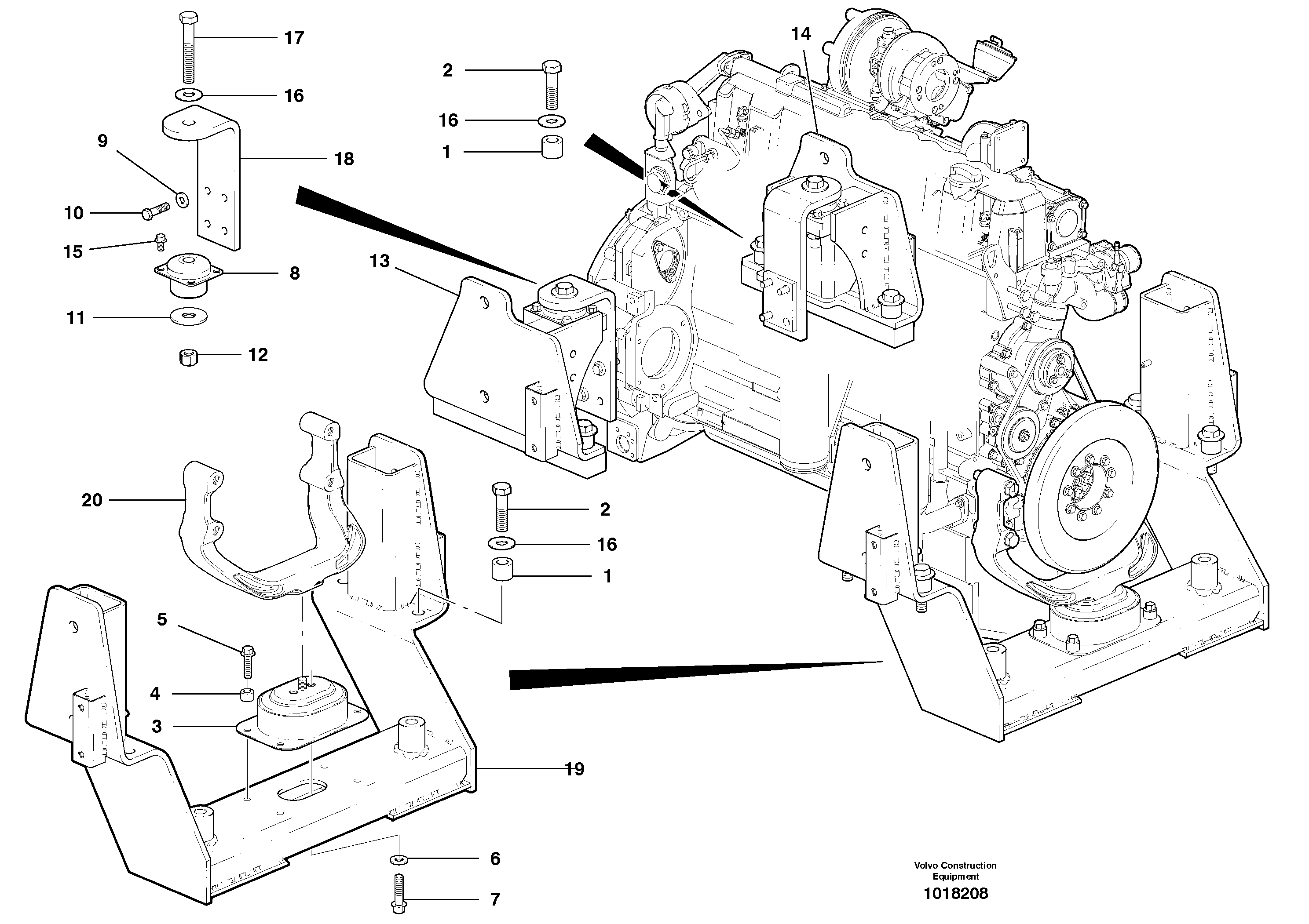 Engine mounts - D7 — volvo parts diagram