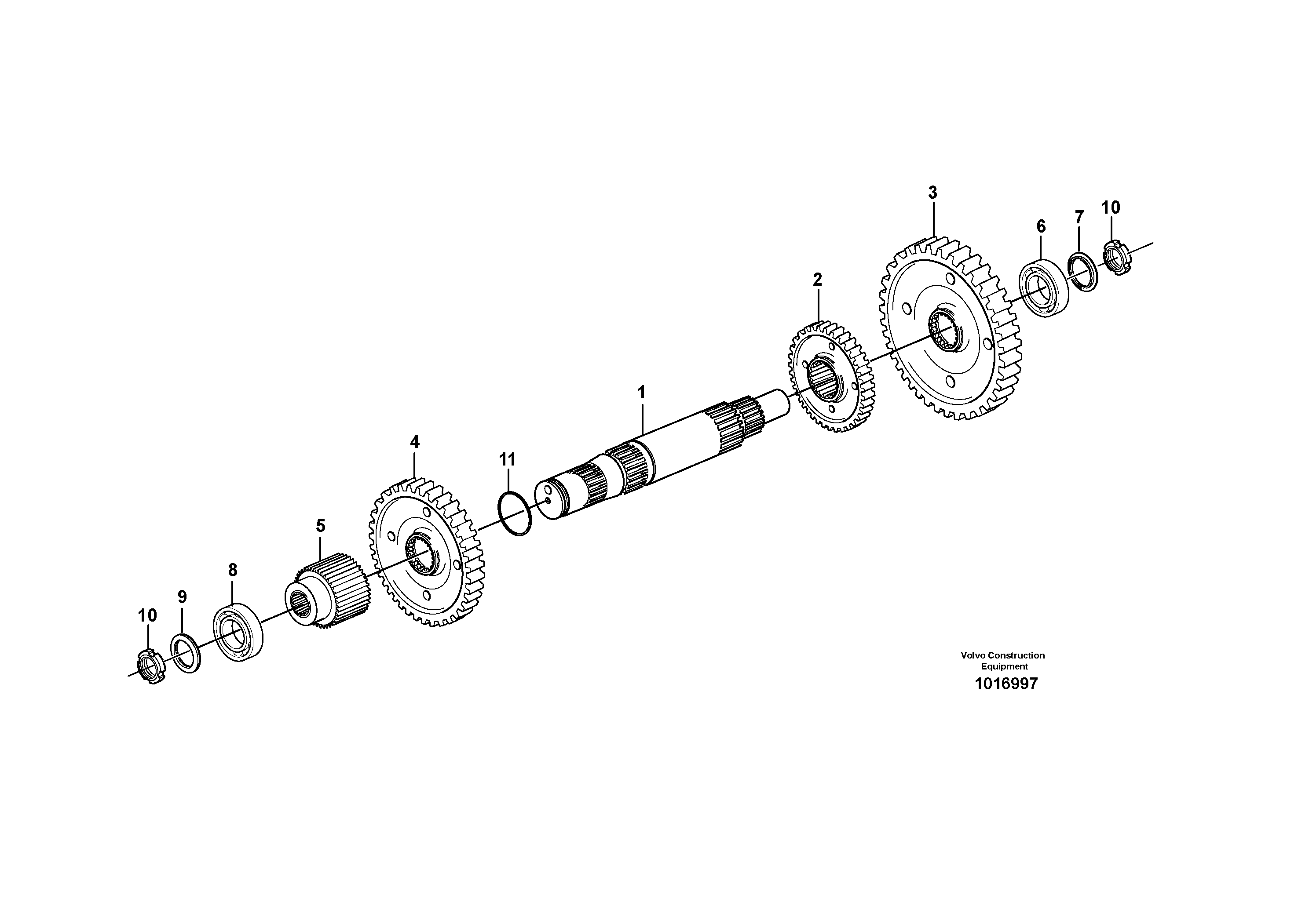 Clutch shaft, secondary — volvo parts diagram