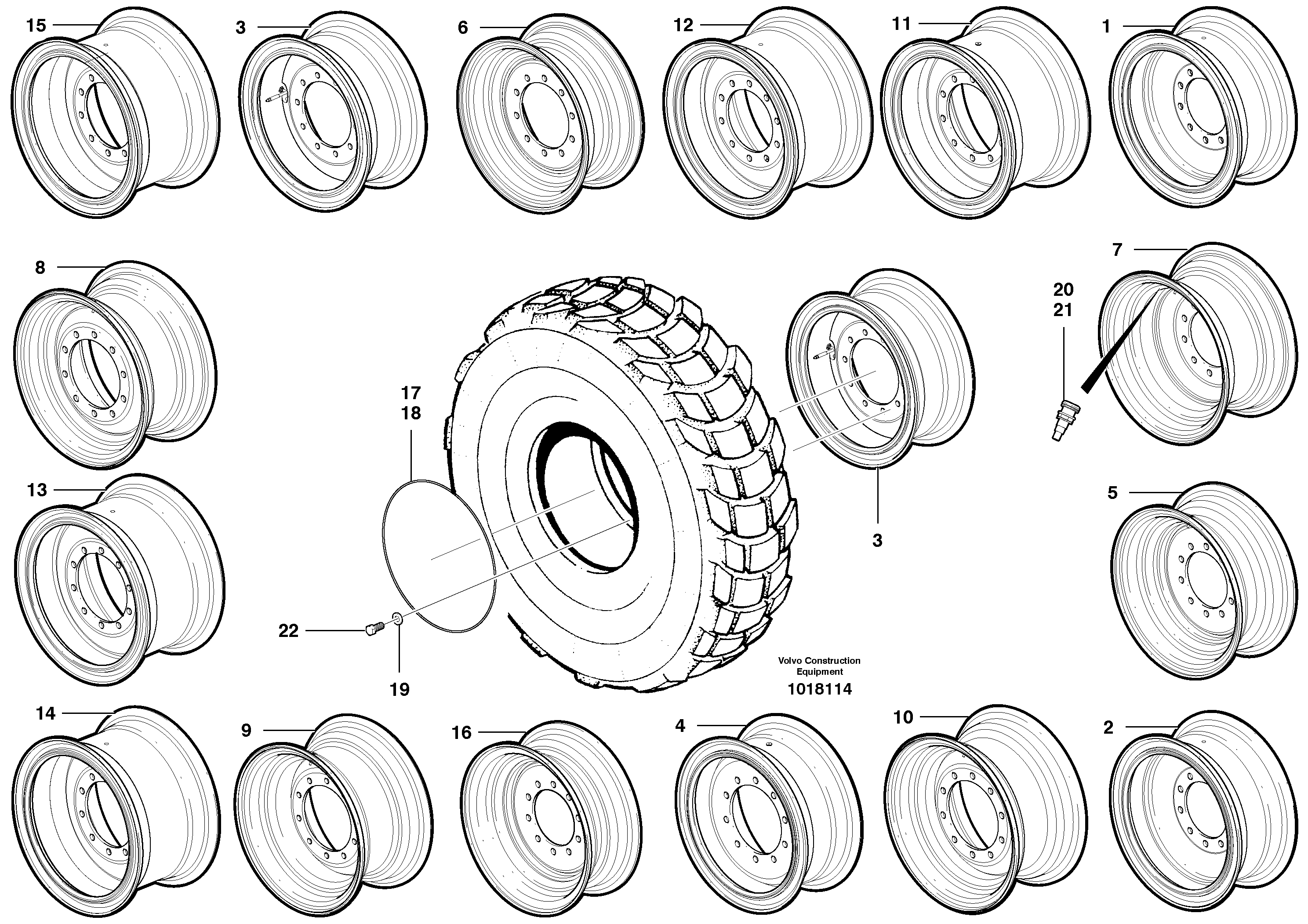 Wheels and rims — volvo parts diagram