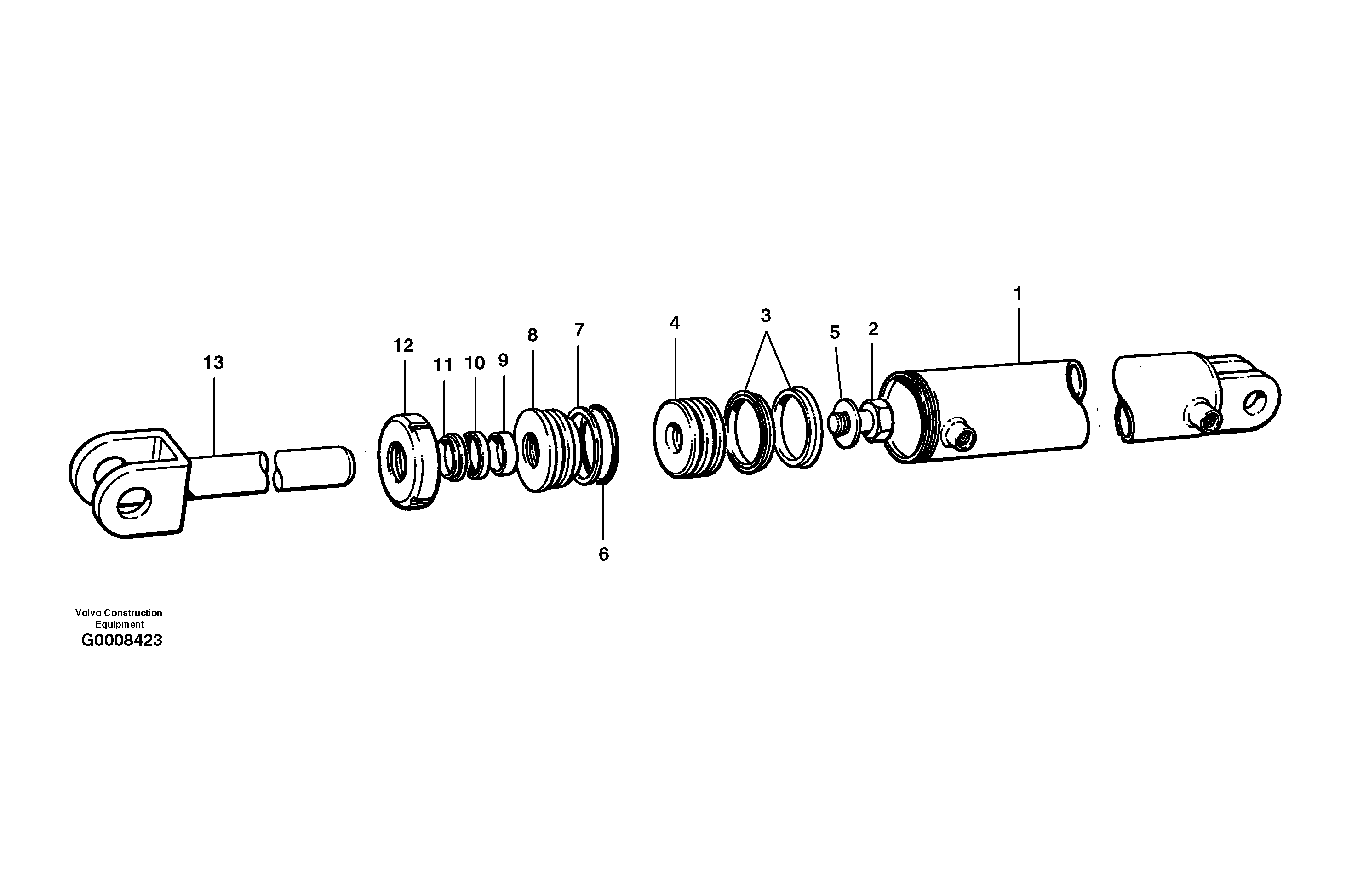 Blade tilt cylinder  MODEL G930 — volvo parts diagram
