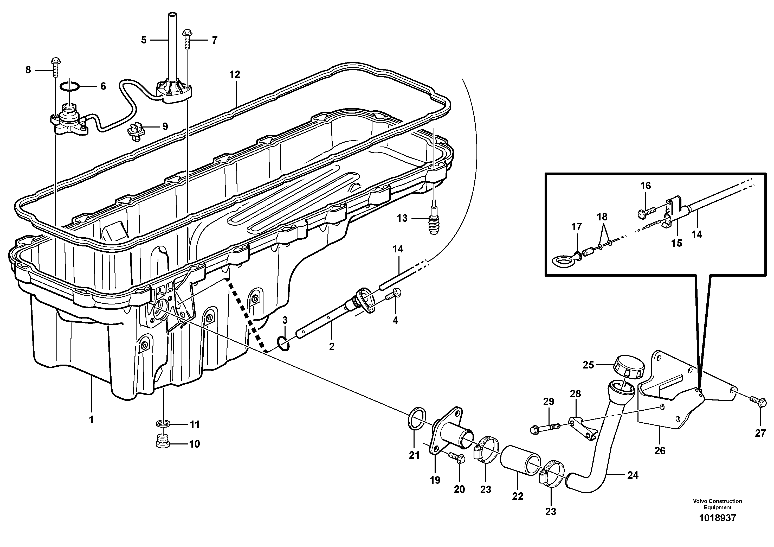 Oil sump - D9 — volvo parts diagram
