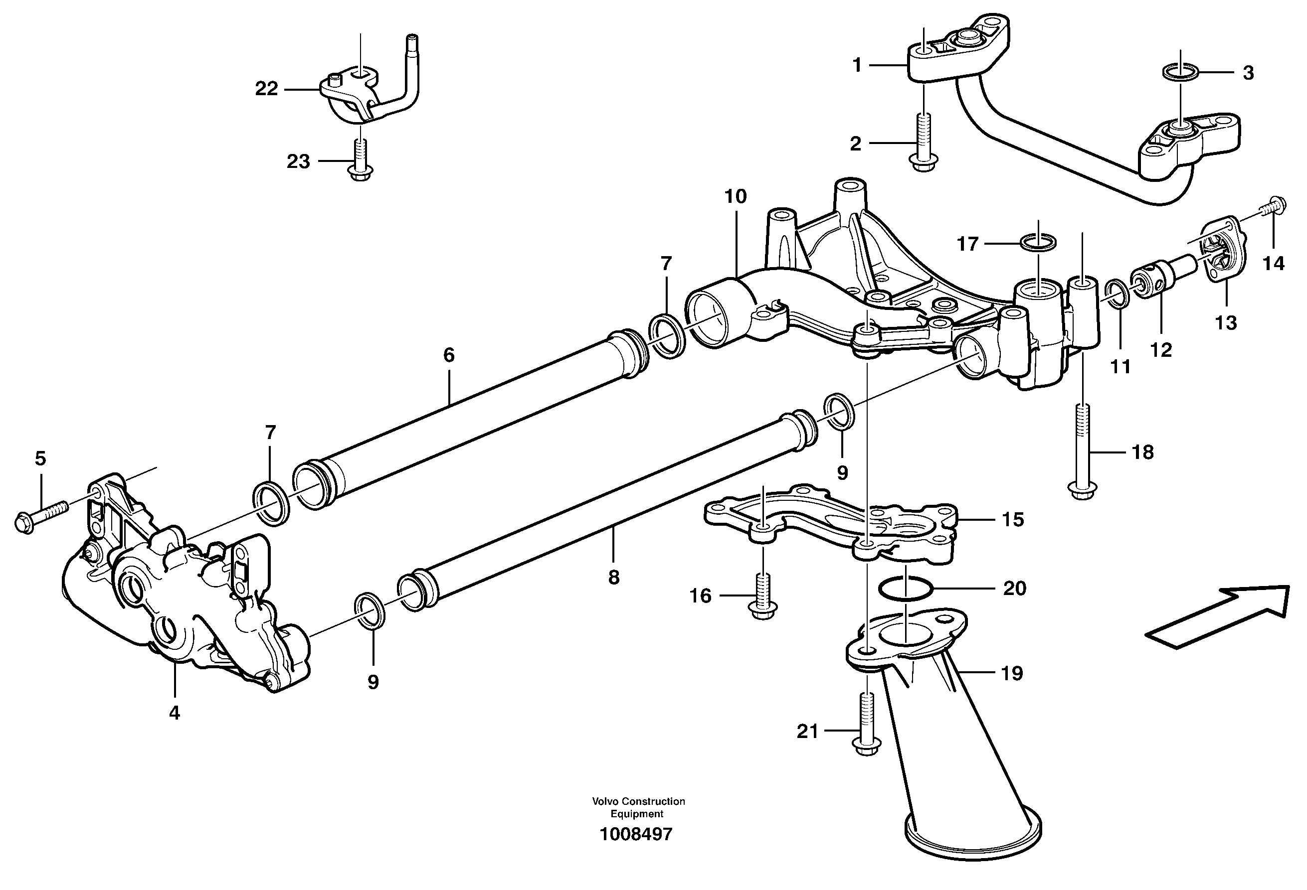 Lubrication oil system - D9 — volvo parts diagram