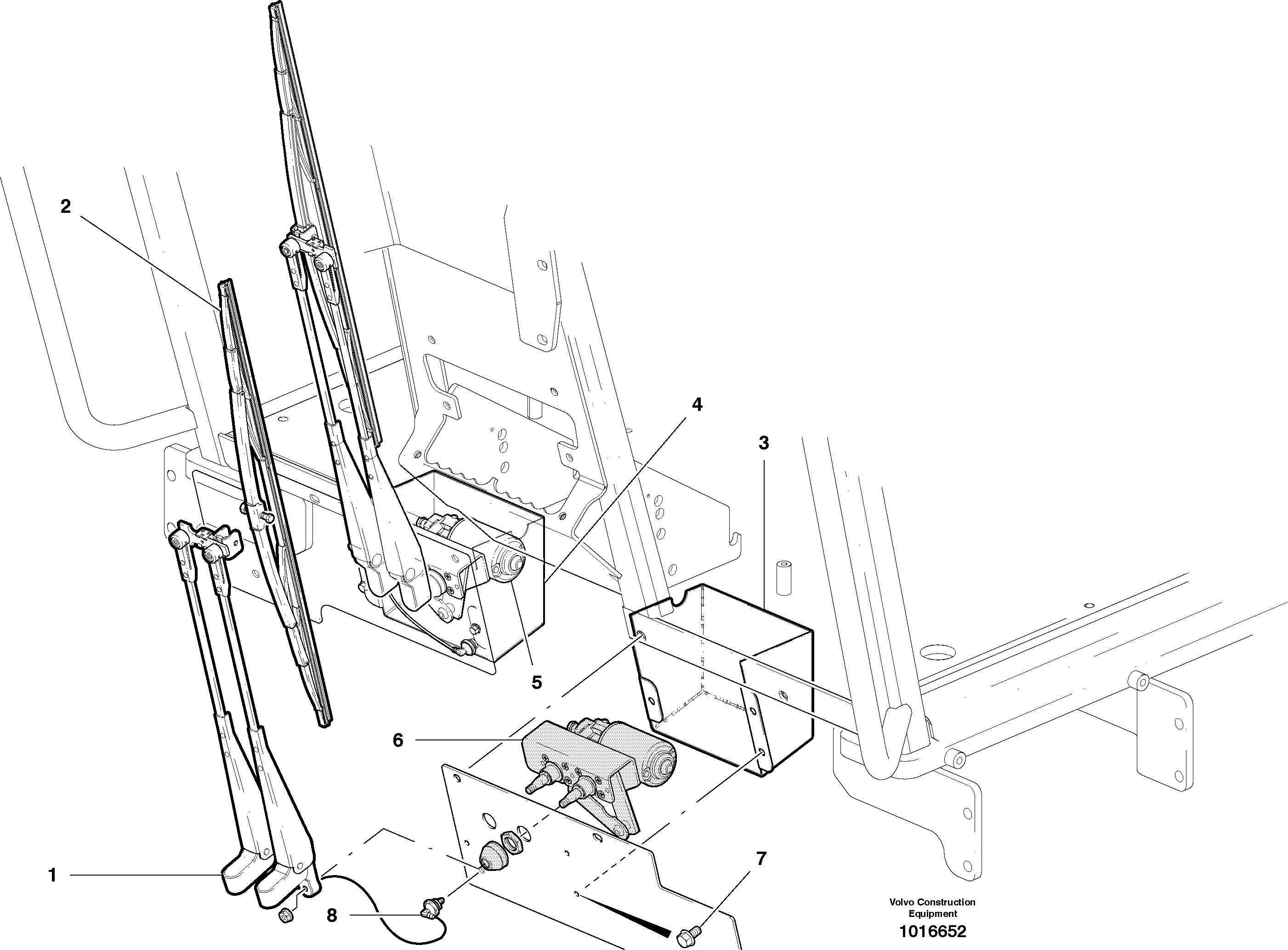Window Wipers Lower Front — volvo parts diagram