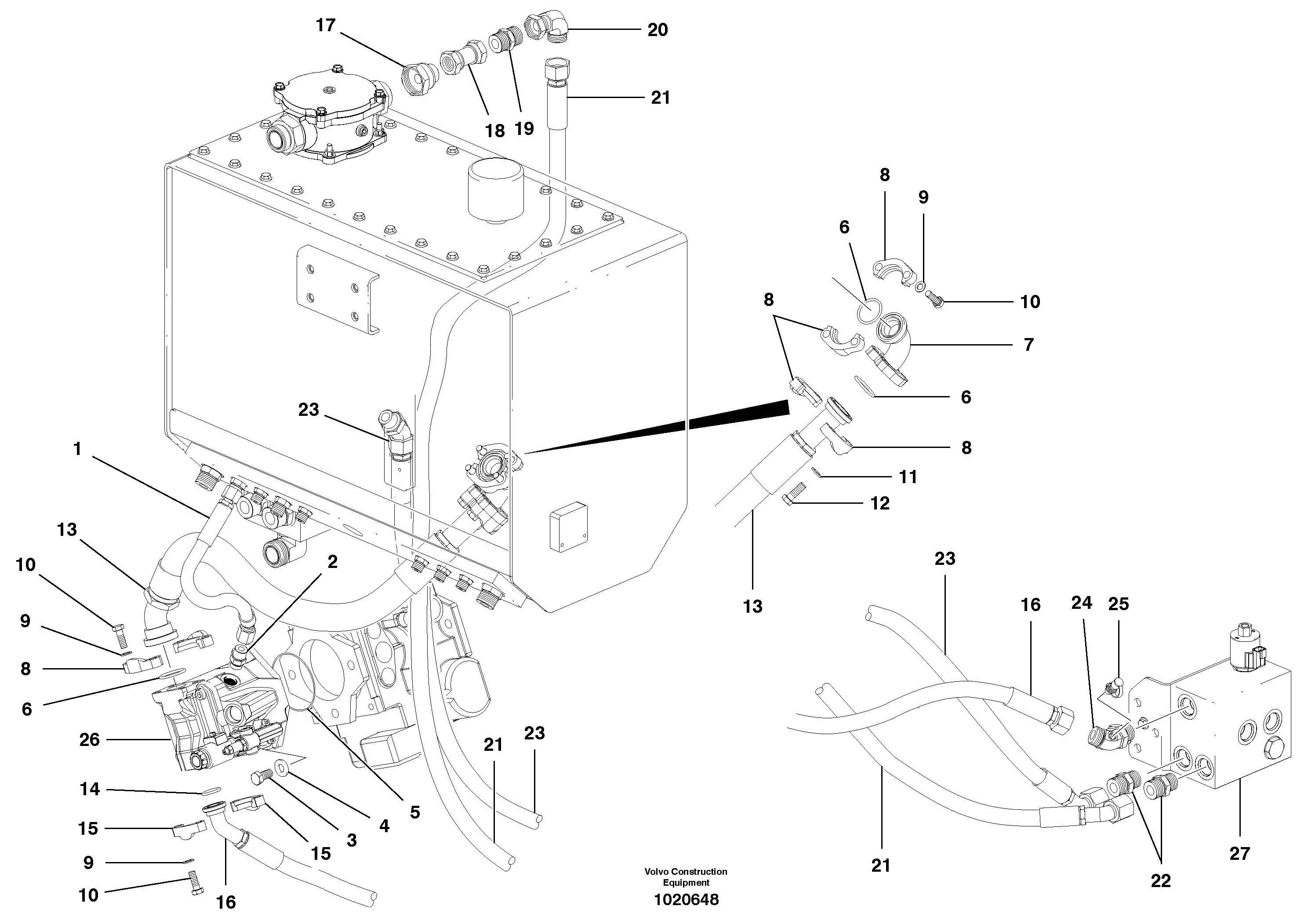 Fan Hydraulic Circuit - Front - A W D — volvo parts diagram