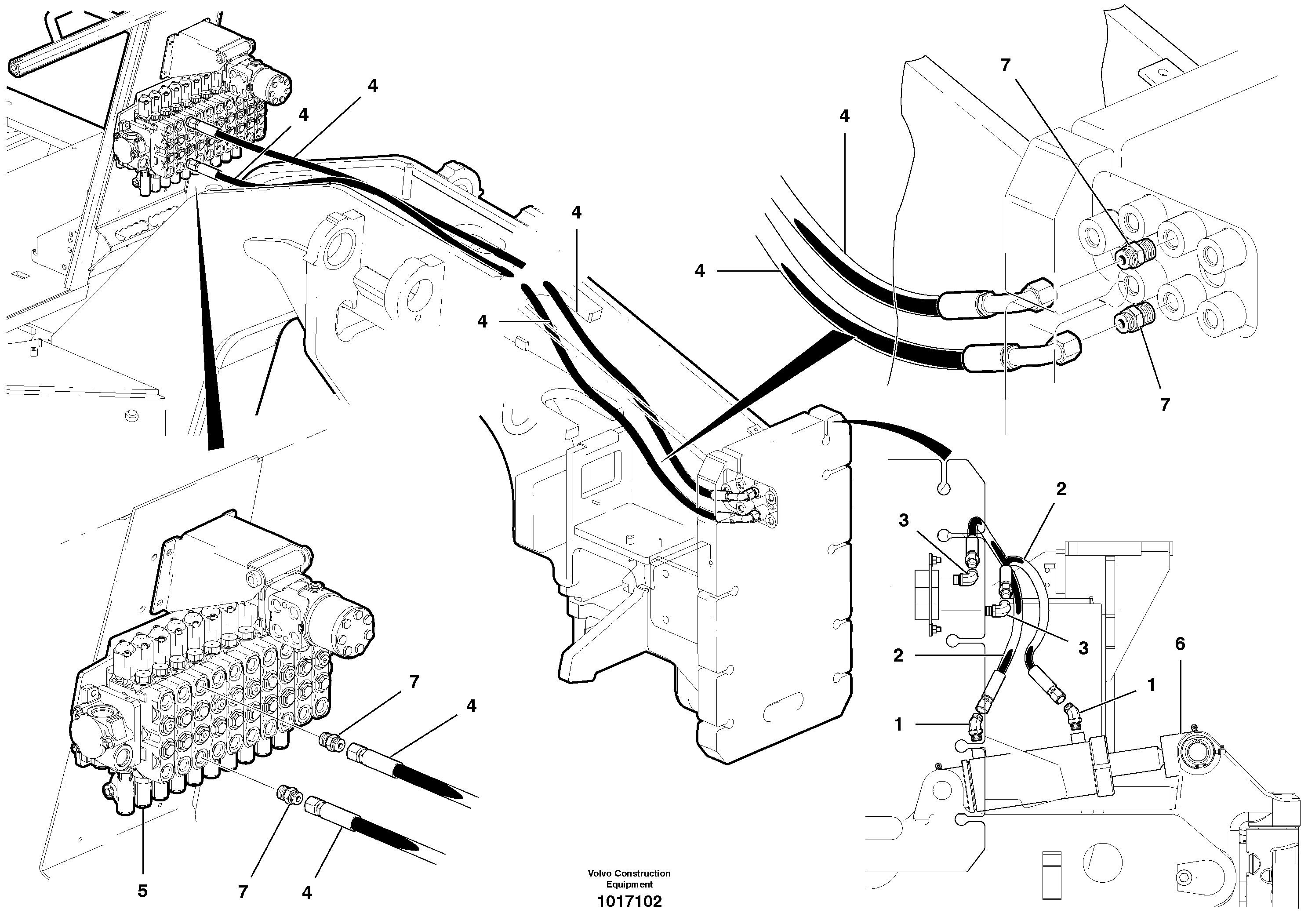 Single wheel lean circuit - D7 — volvo parts diagram