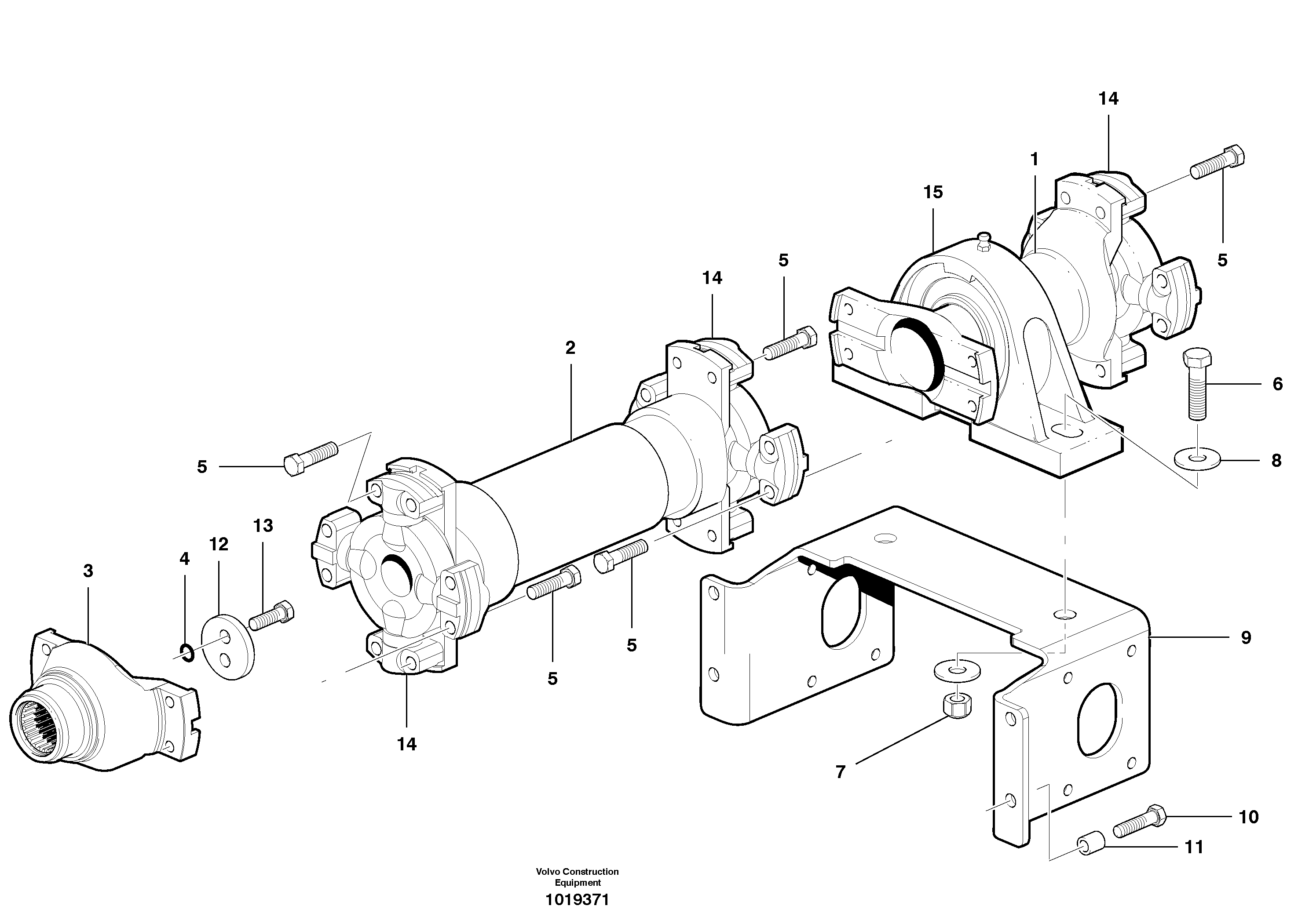 Lower Drive Shaft - D9 — volvo parts diagram