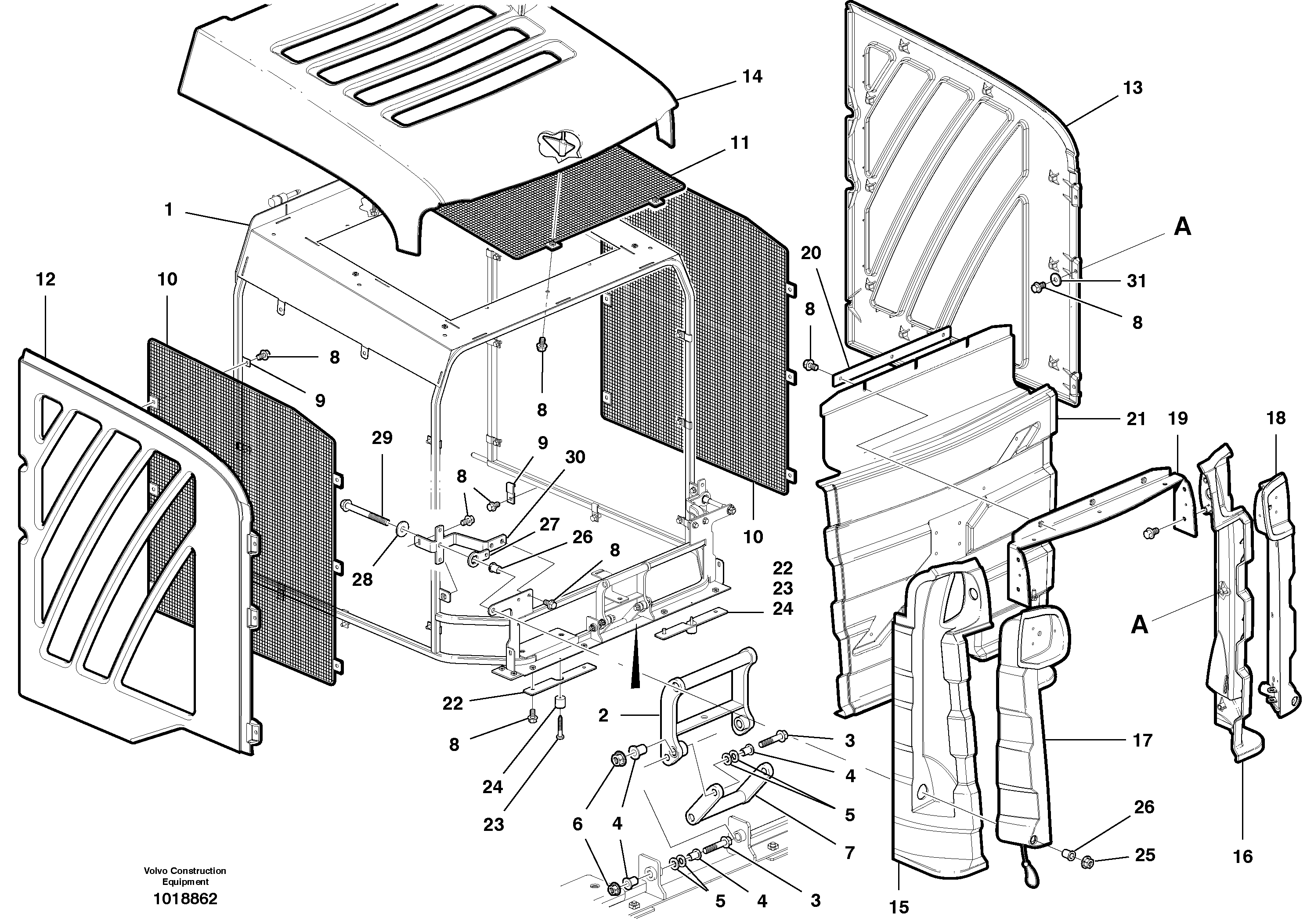 Radiator casing — volvo parts diagram