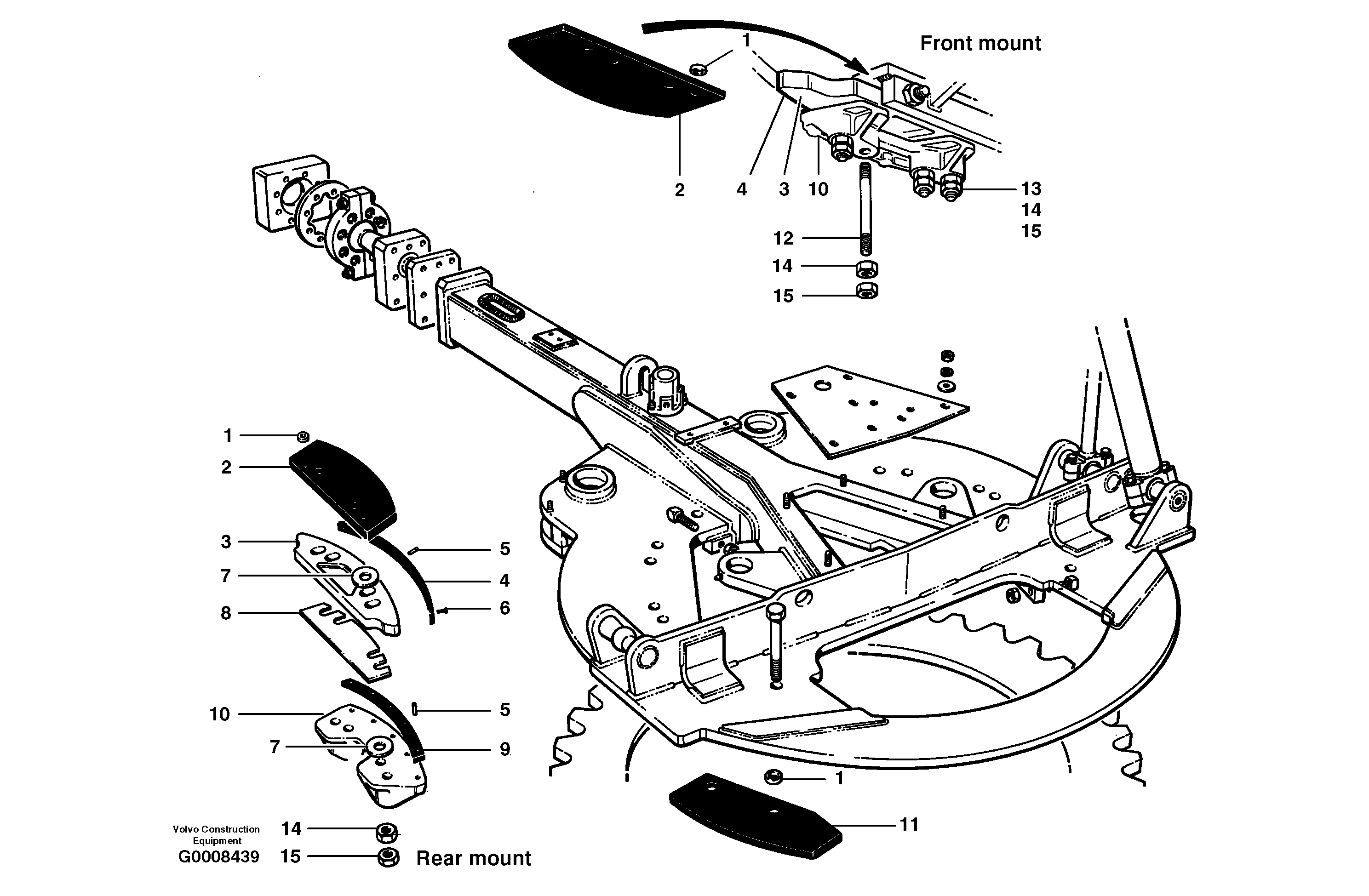Circle turn - rear  MODEL G990 — volvo parts diagram