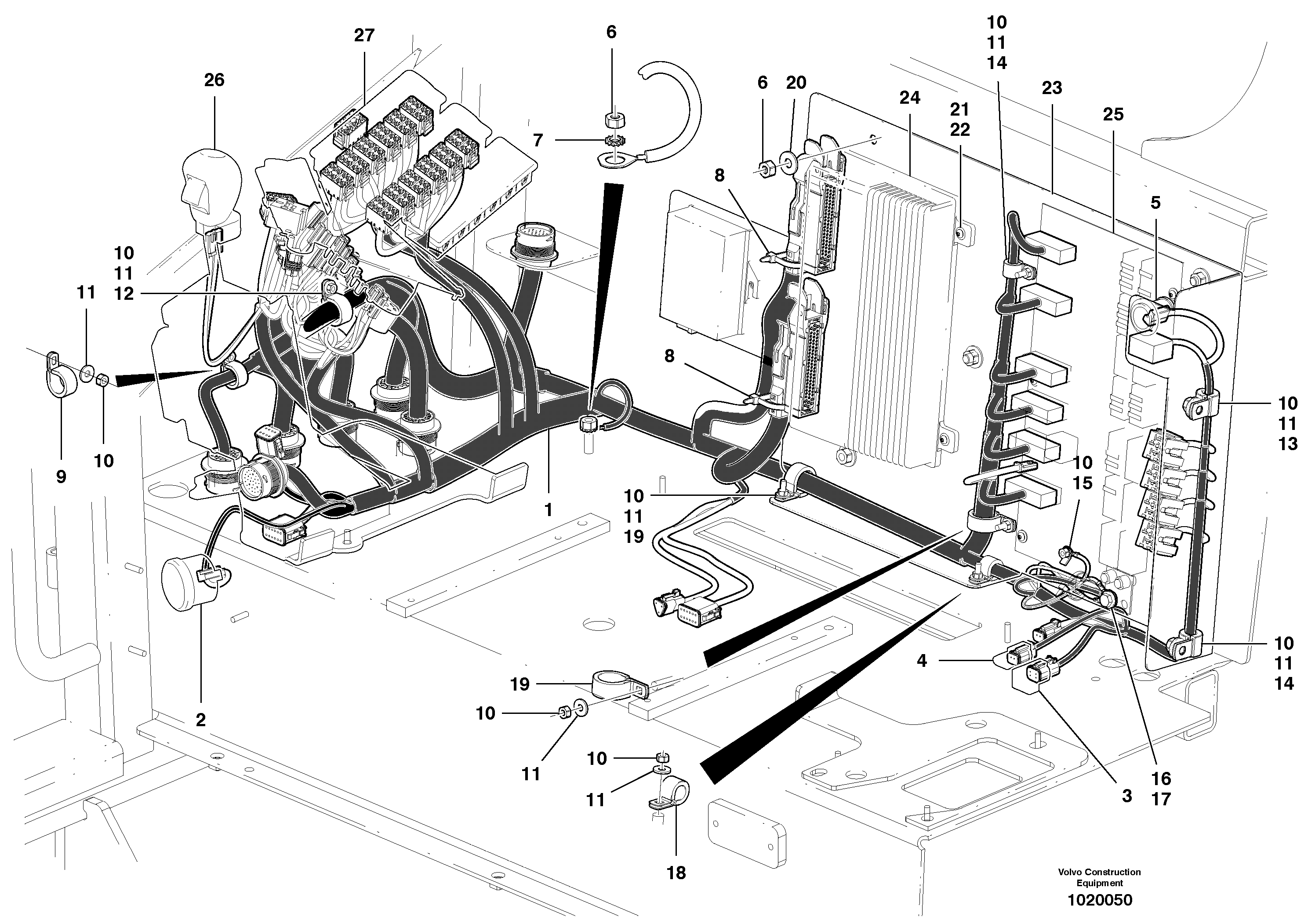 Cable Harness - Cab Rear — volvo parts diagram