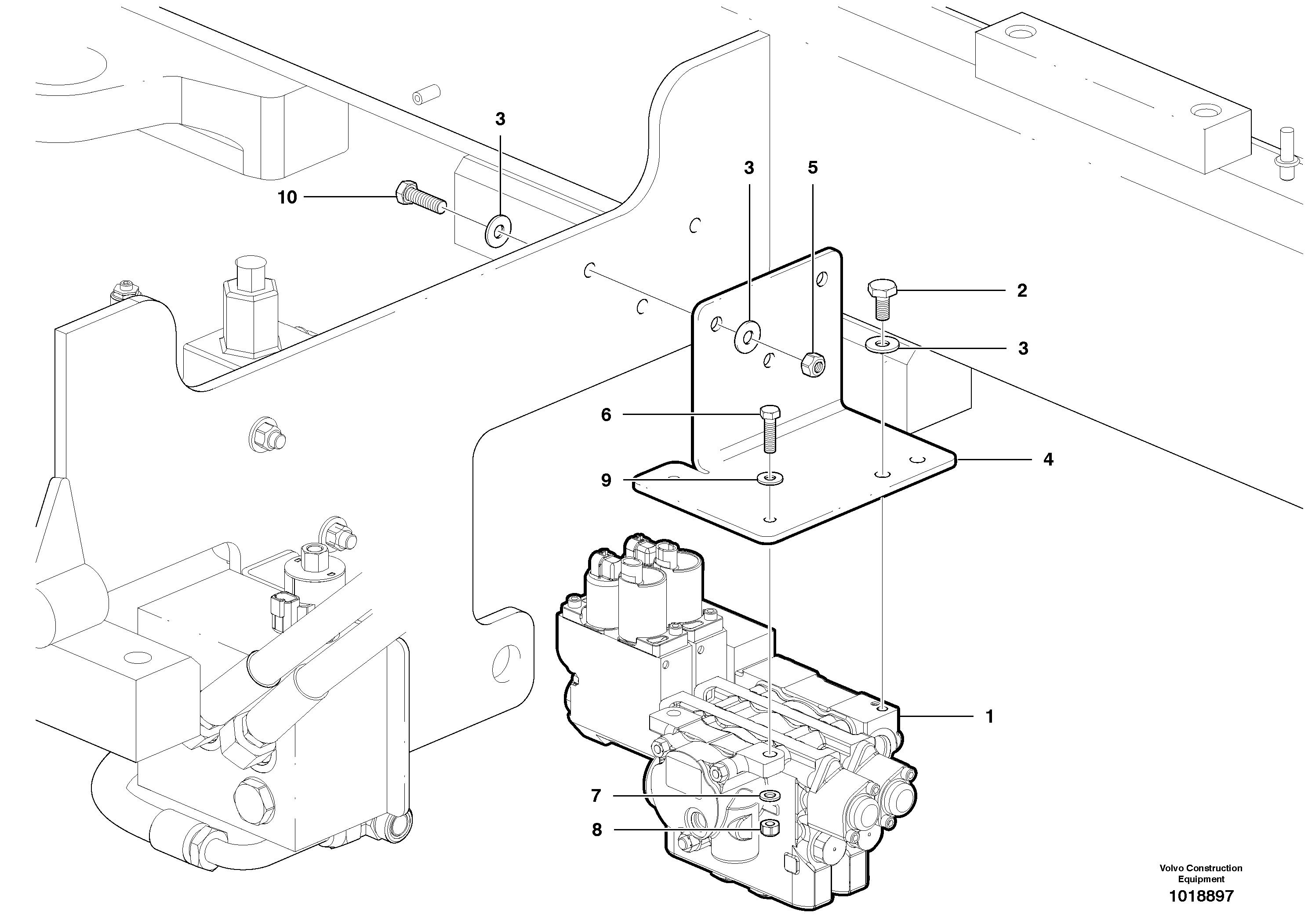Auxiliary manifold valve - 2 bank — volvo parts diagram
