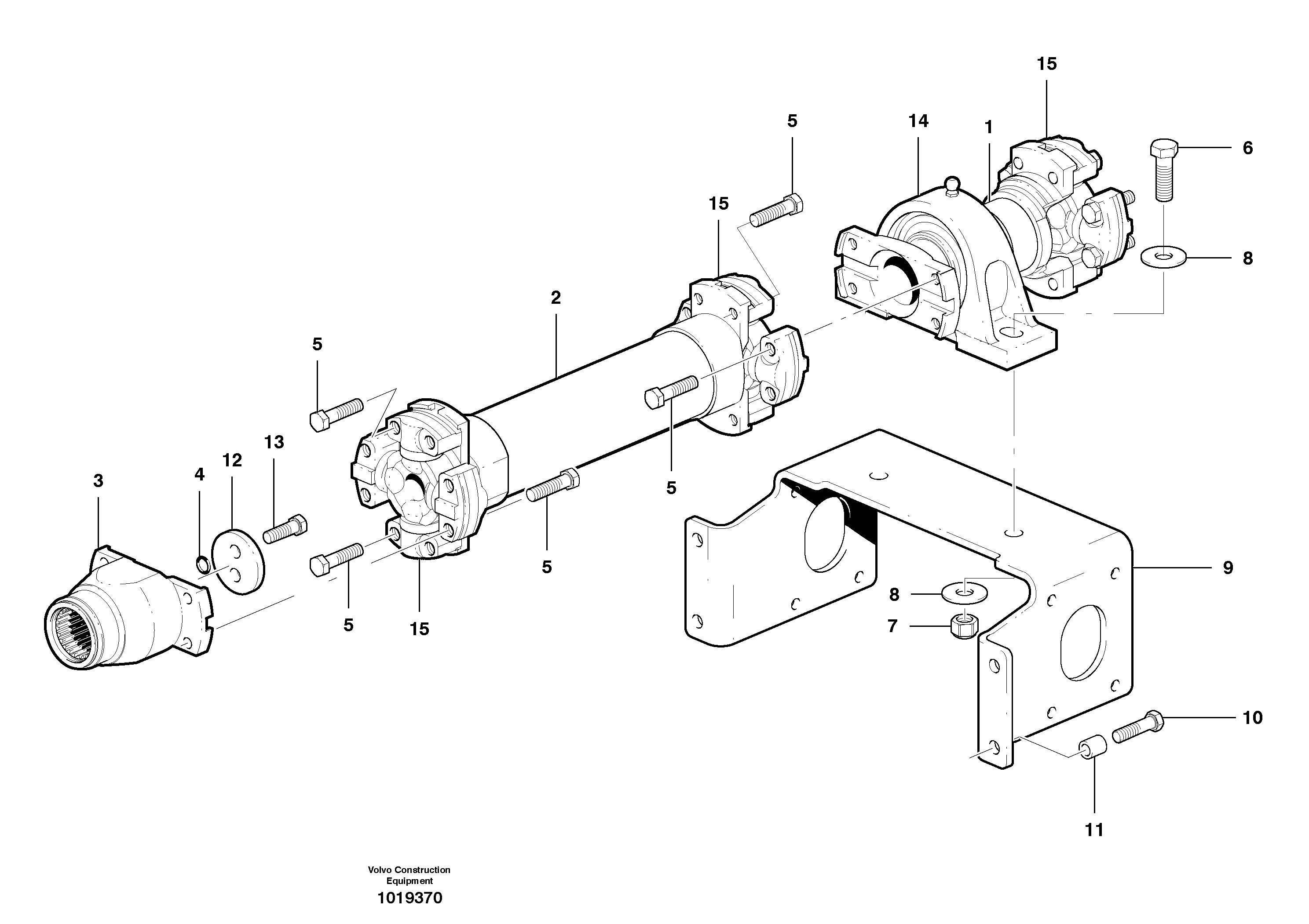 Lower Drive Shaft - D7 — volvo parts diagram