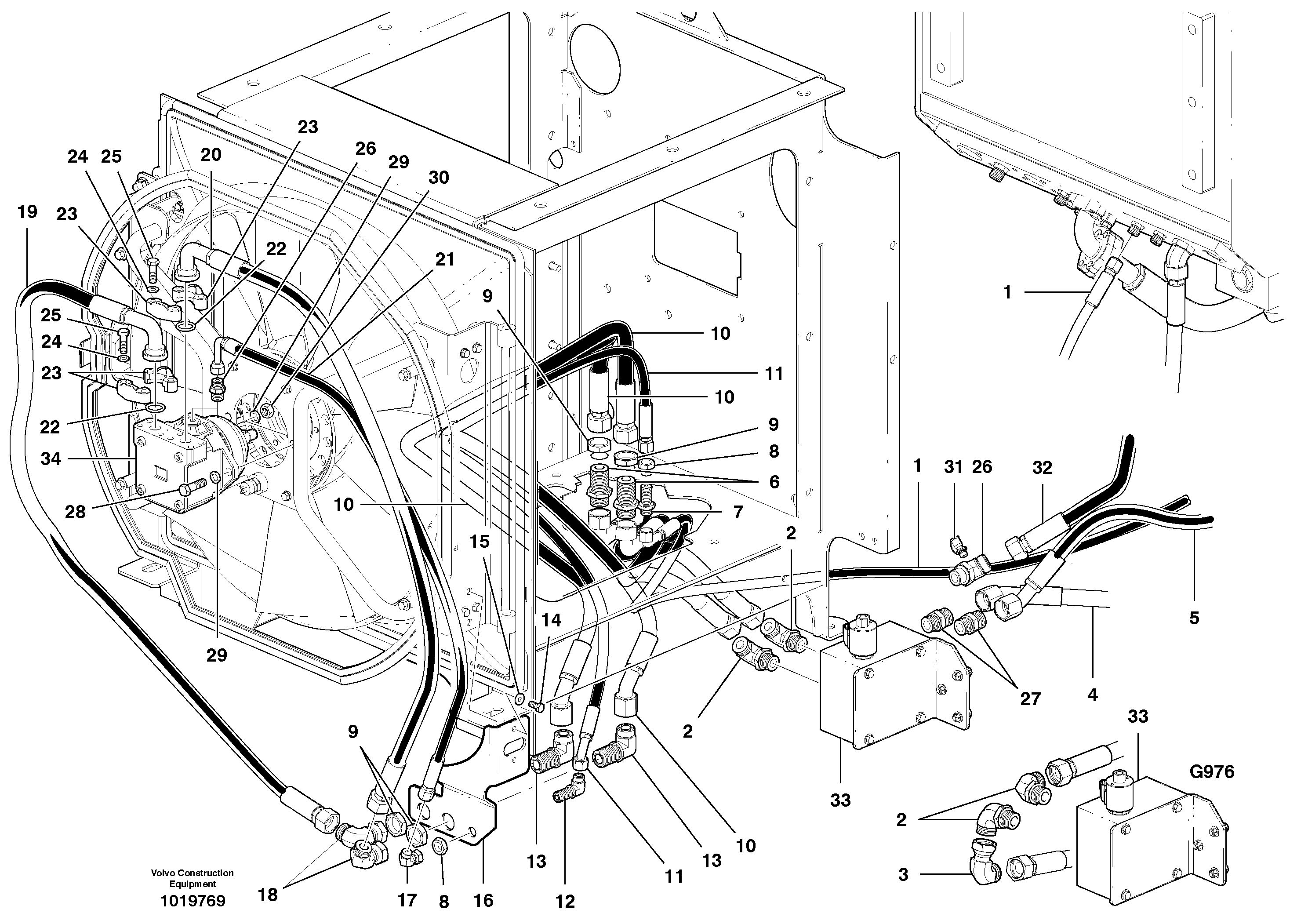 Fan Hydraulic Circuit - Rear - A W D — volvo parts diagram
