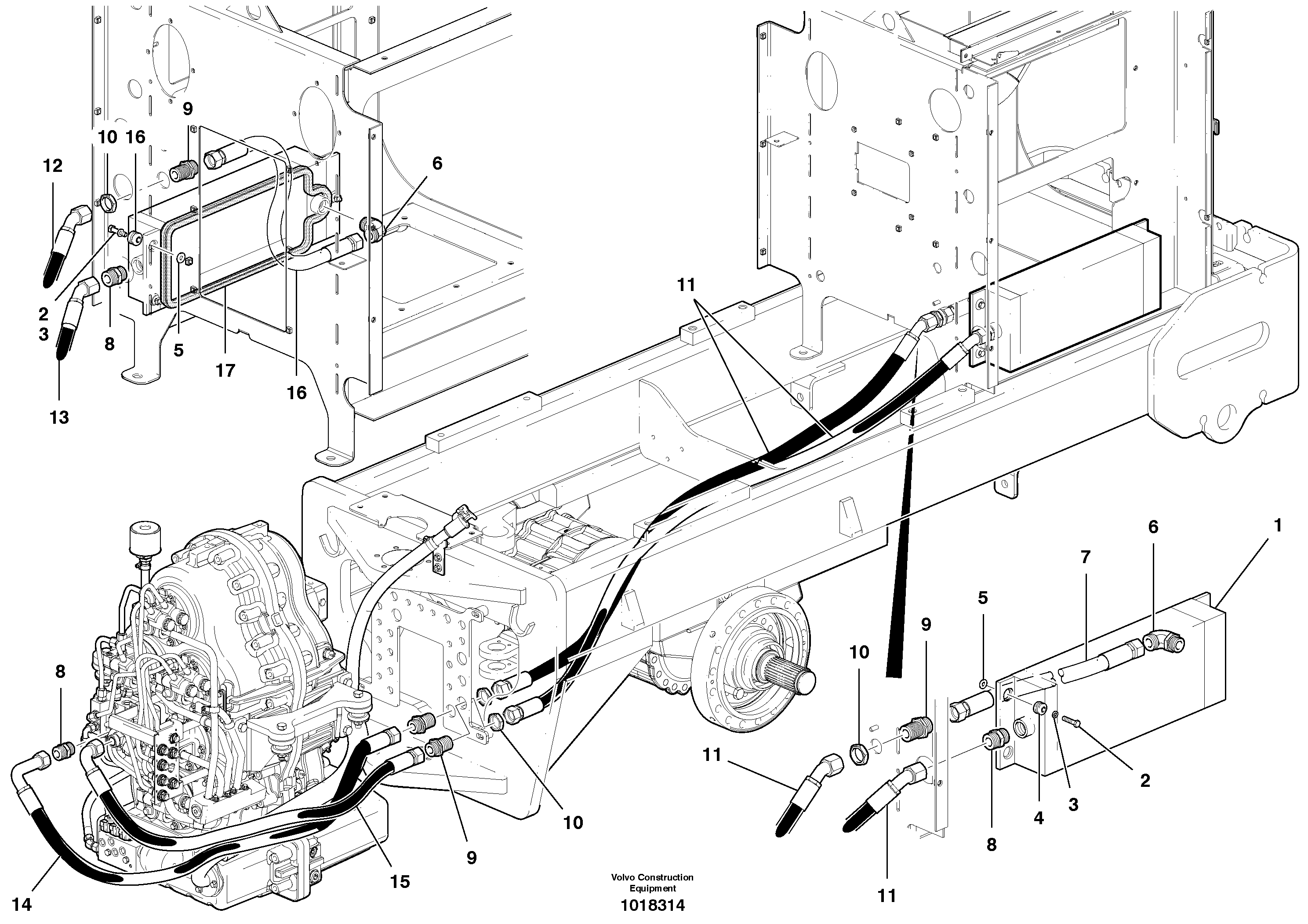 Transmission Oil Cooler Hydraulic Circuit — volvo parts diagram