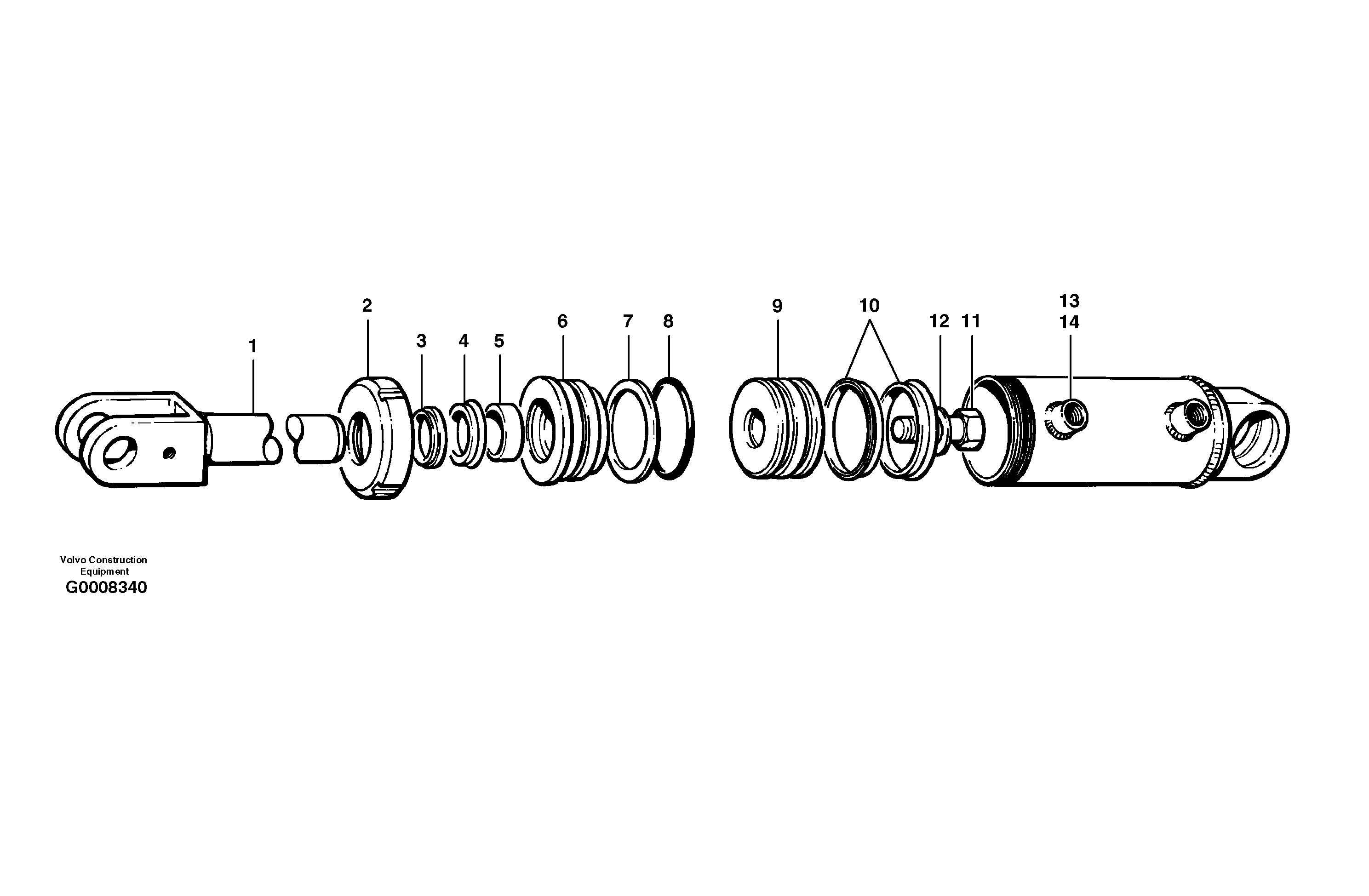 Wheel lean cylinders  MODEL G990 — volvo parts diagram