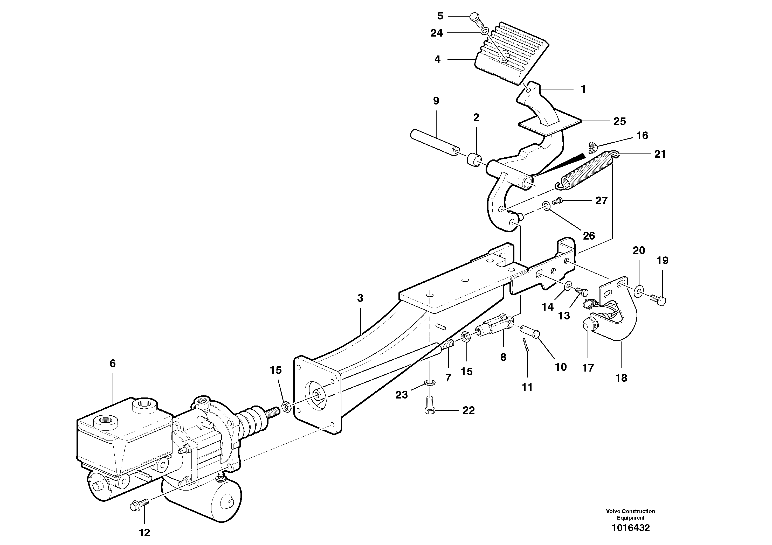 Brake linkage — volvo parts diagram