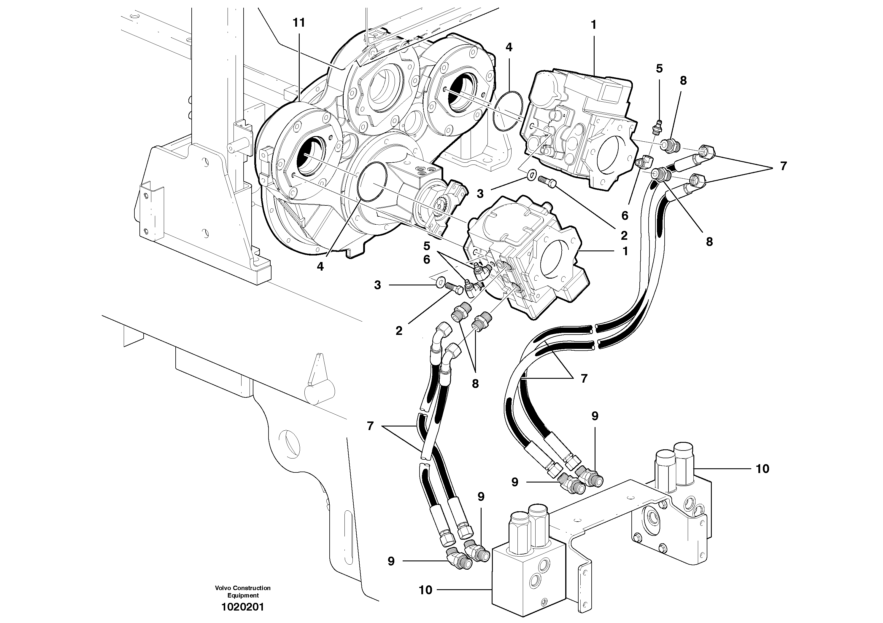 Hydraulic Pump Circuit - A W D — volvo parts diagram