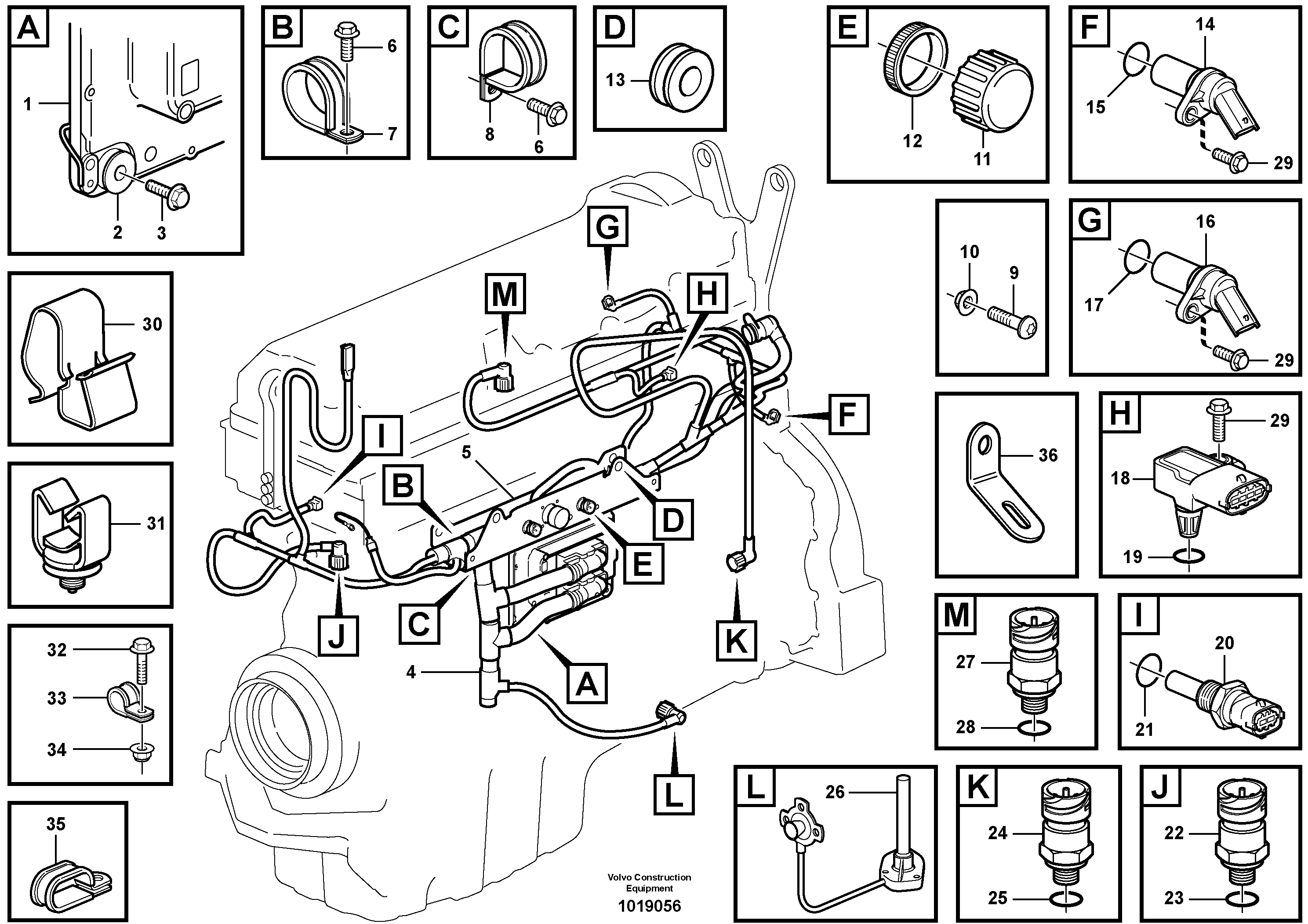 Cable Harness - Engine E C U - D9 — volvo parts diagram