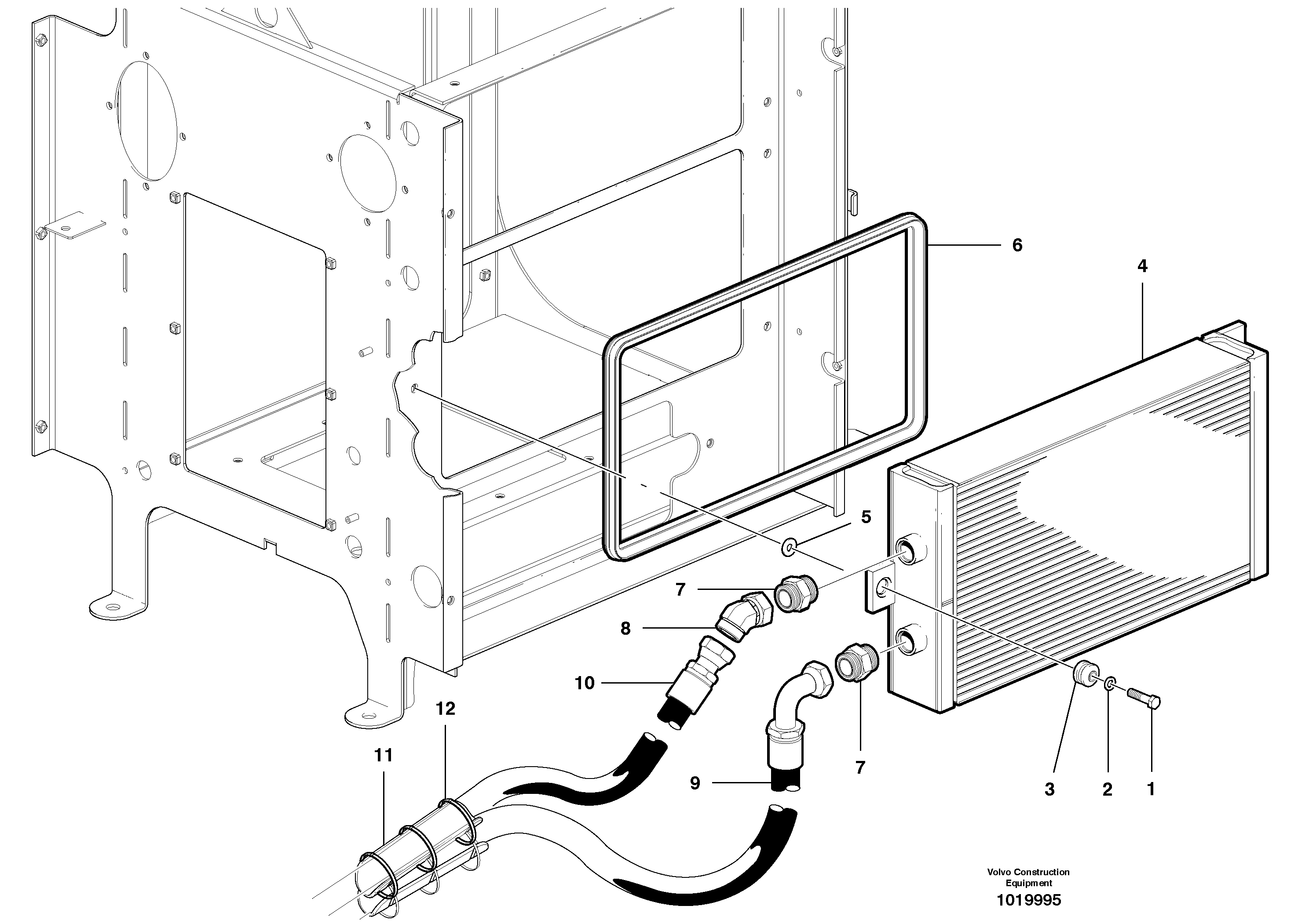 Hydraulic Cooler Installation - A W D — volvo parts diagram