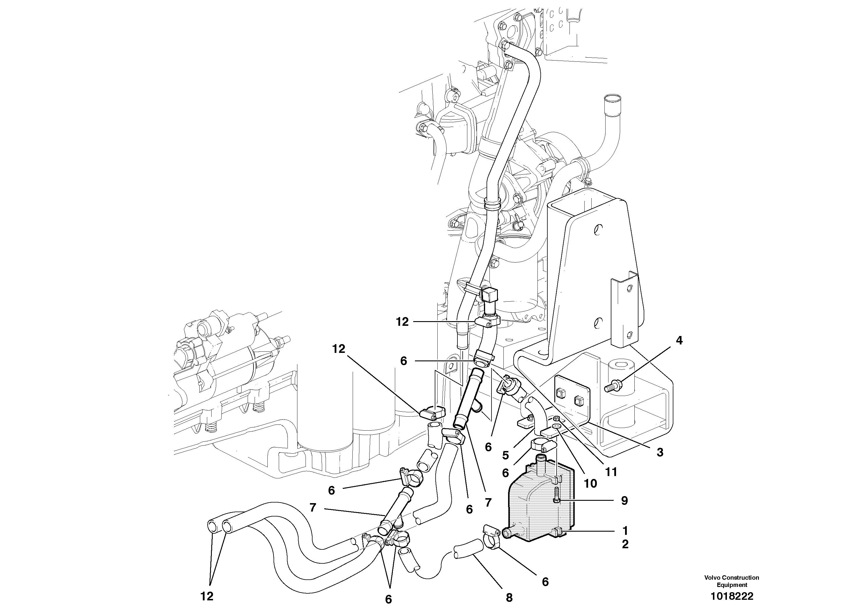 Recirculating coolant heater installation - D9 — volvo parts diagram