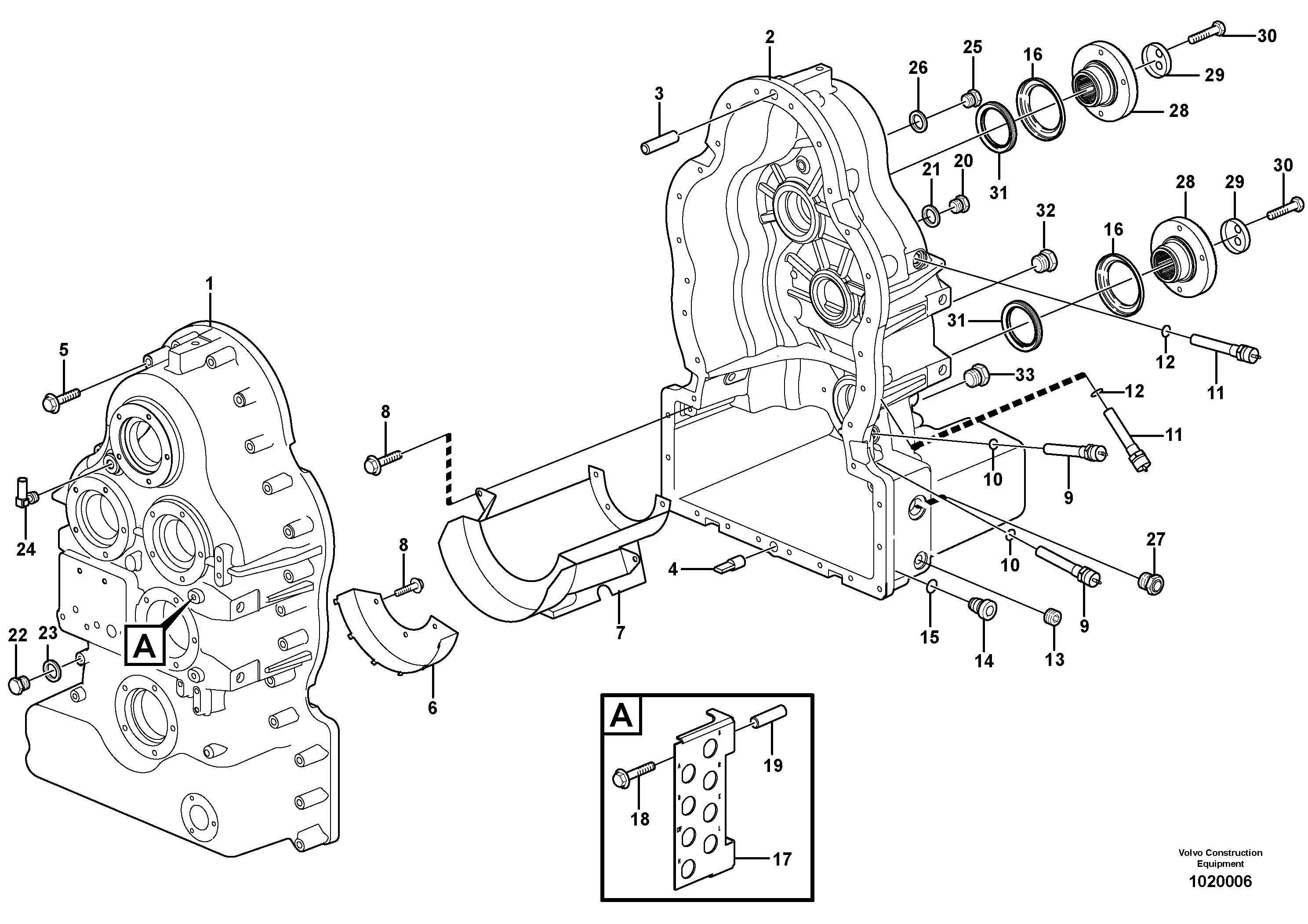 Housing,covers and boltings — volvo parts diagram