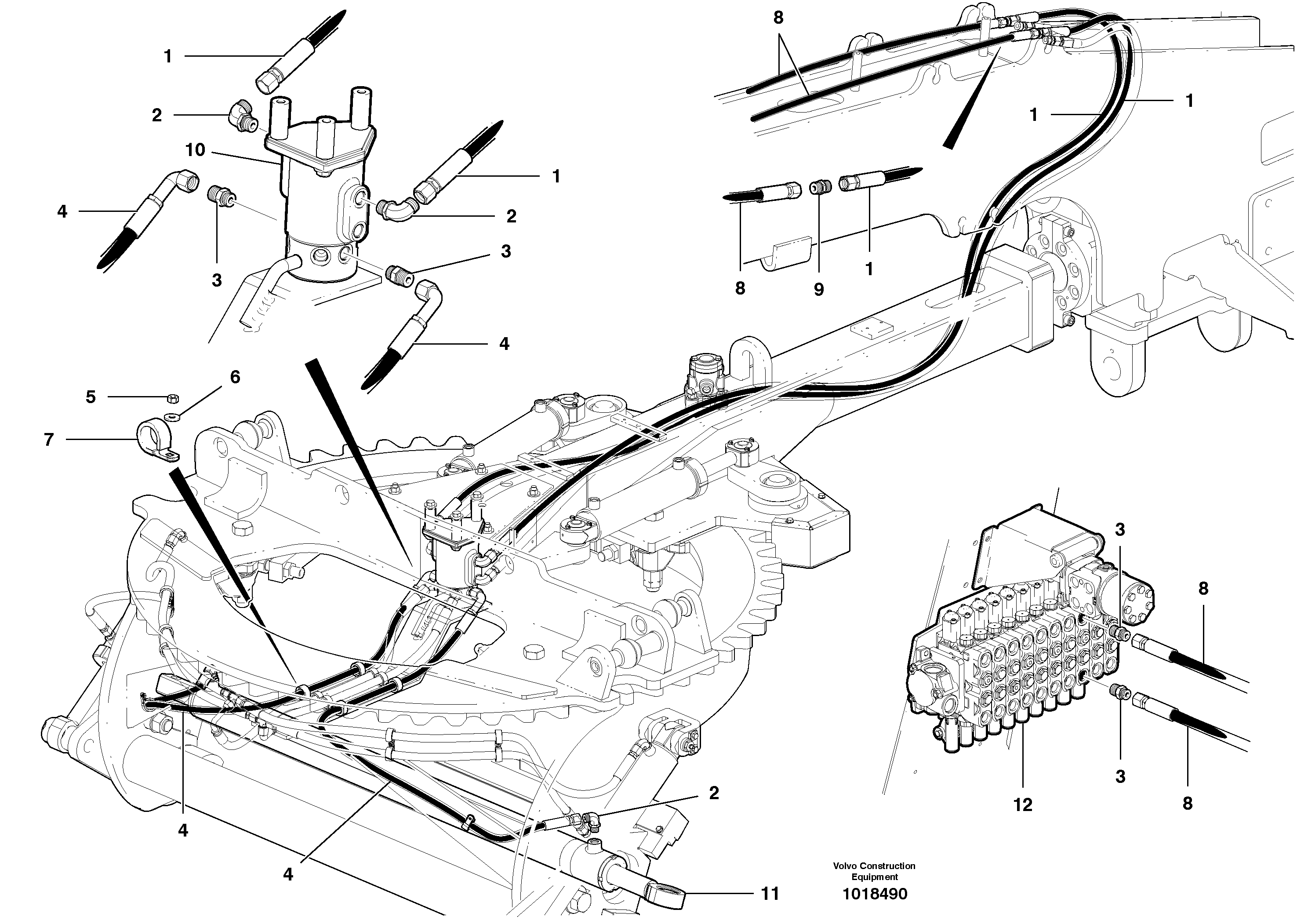 Slide shift circuit  MODEL G940, G960, G970, G976, G990 — volvo parts diagram