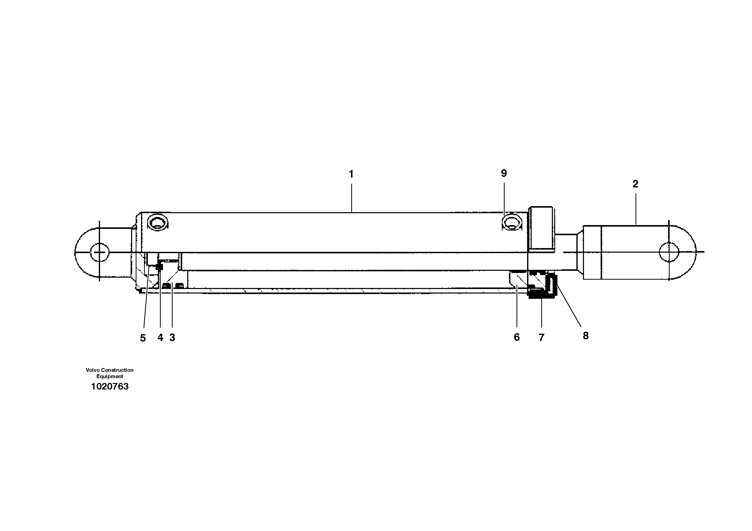 Mid mount scarifier hydraulic cylinder — volvo parts diagram