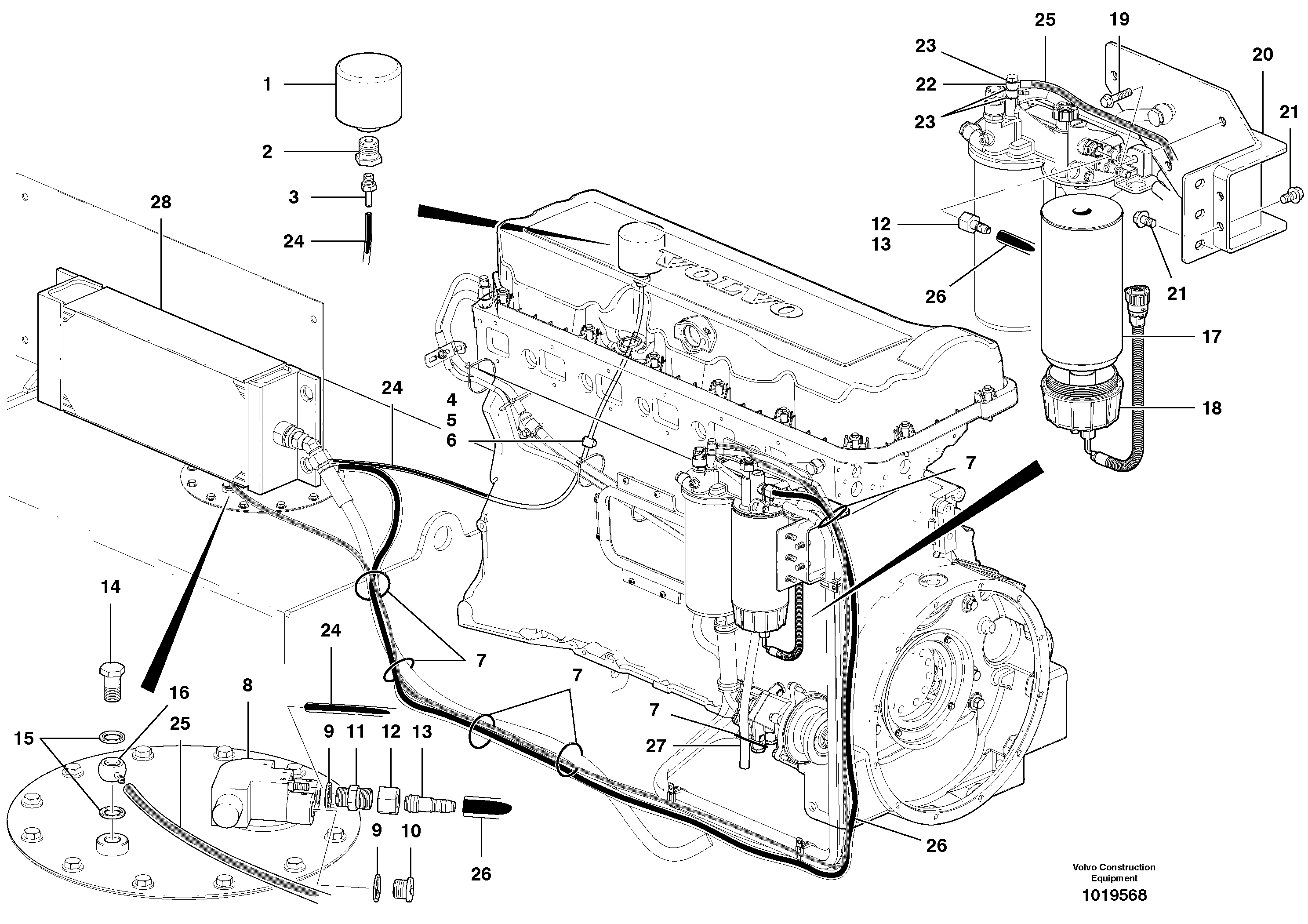 Fuel circuits - D9 — volvo parts diagram