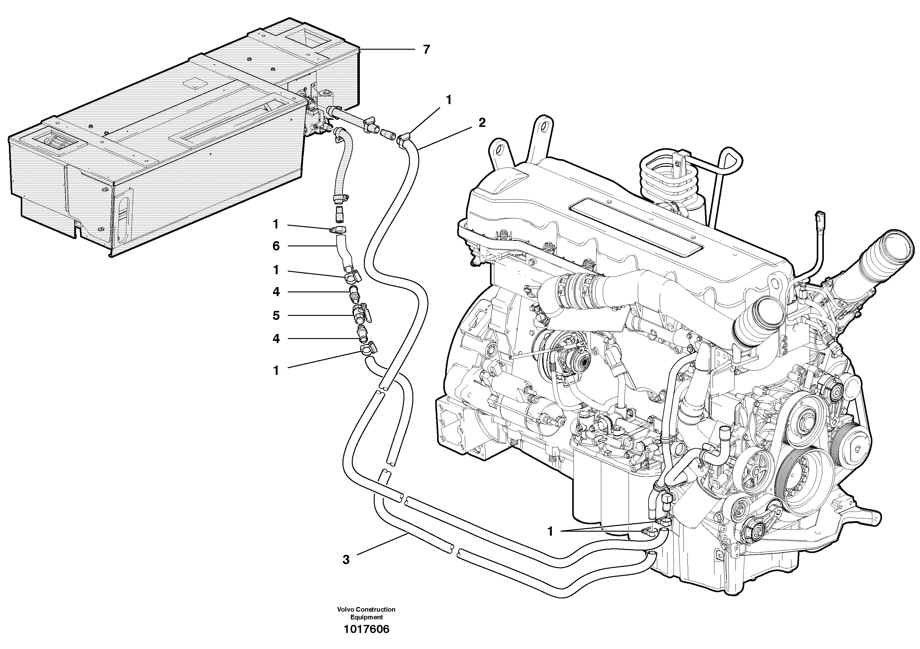Cab Heater Plumbing - D9 — volvo parts diagram