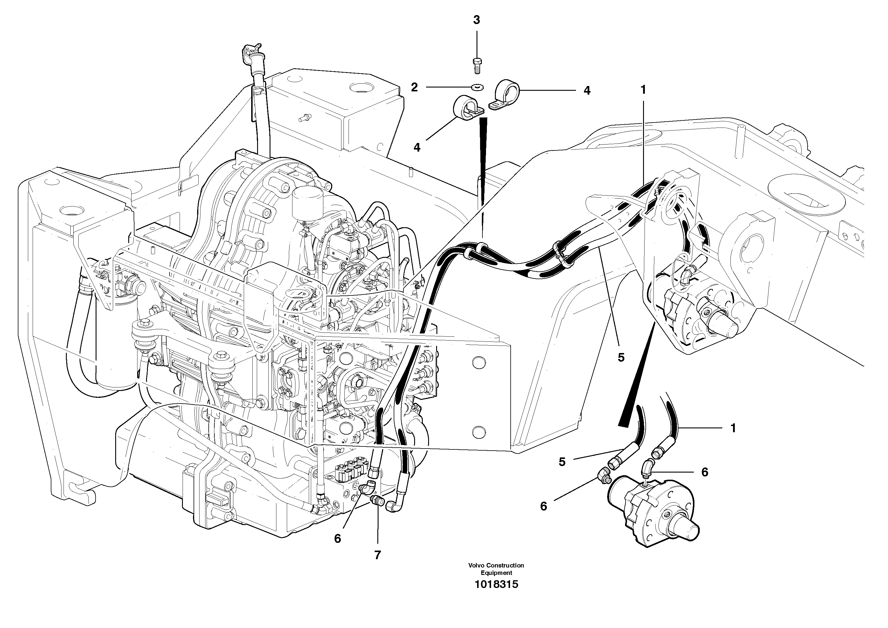 Lock cylinder circuit - blade lift system — volvo parts diagram