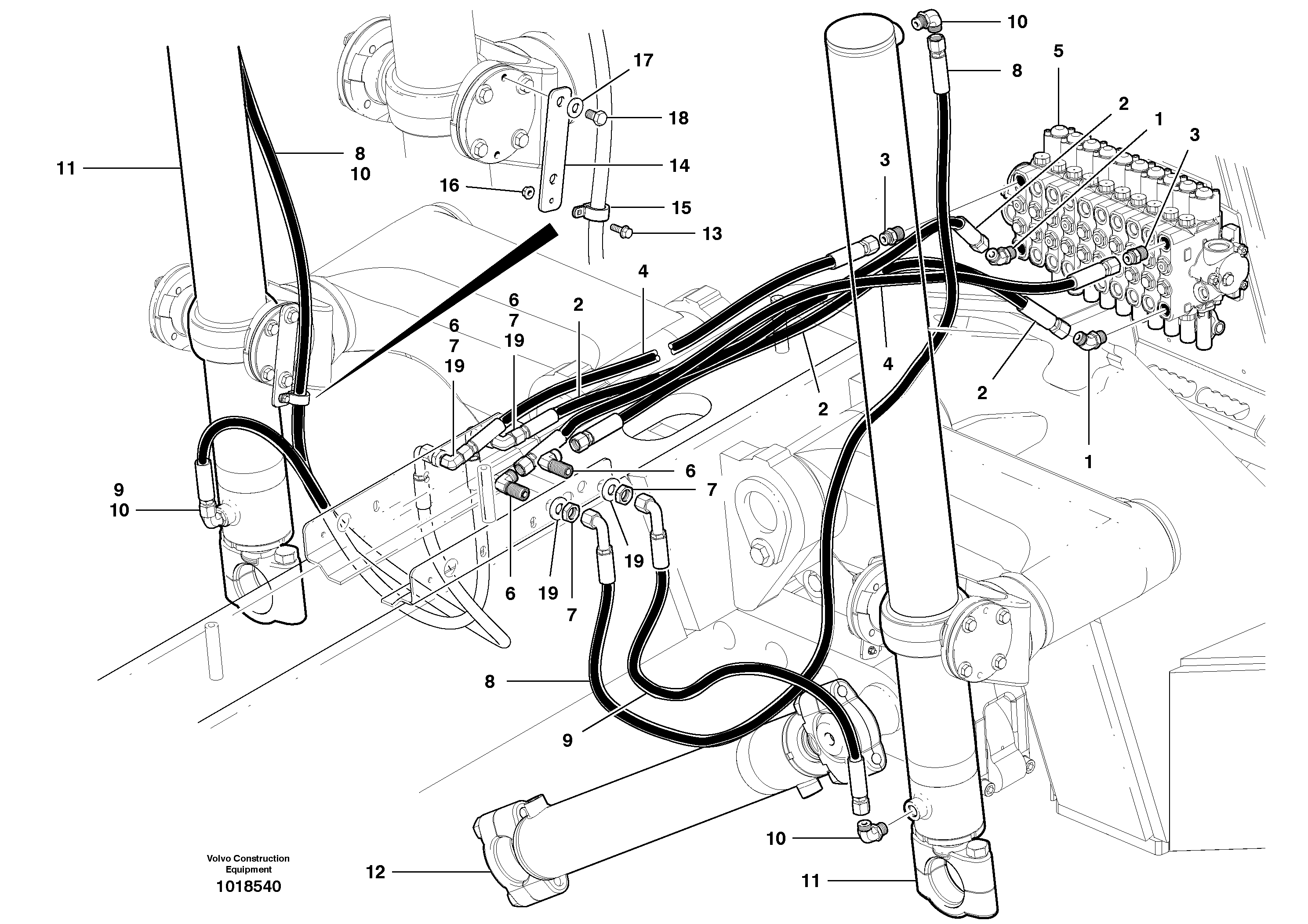 Blade lift circuit — volvo parts diagram