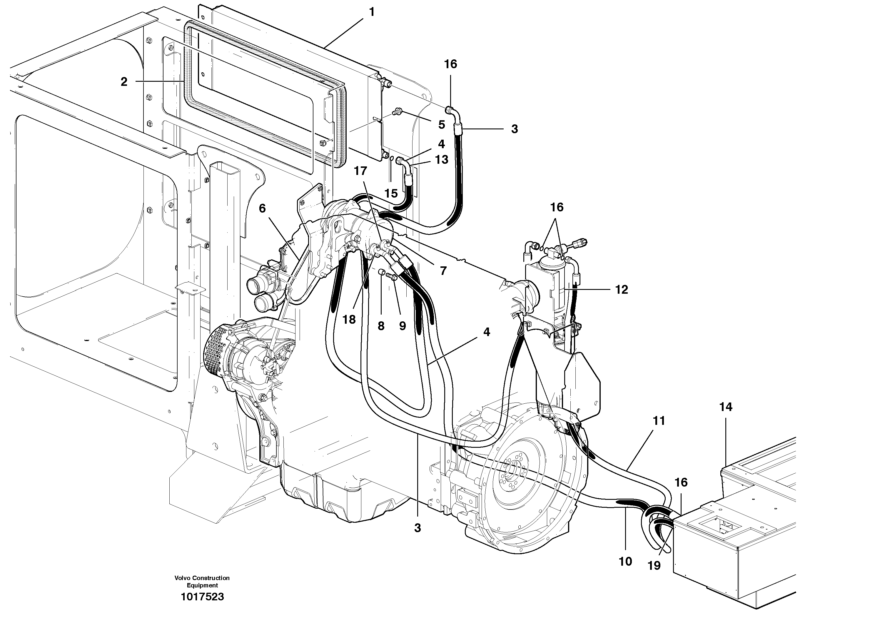 Air Conditioning Installation - D7 — volvo parts diagram
