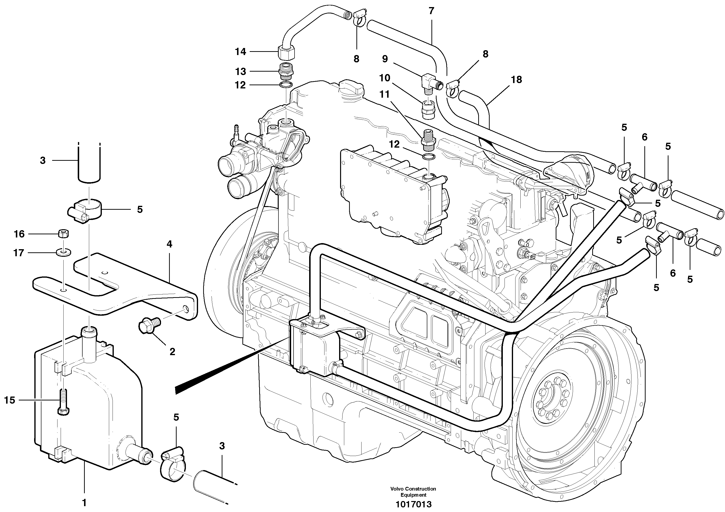 Recirculating coolant heater installation - D7 — volvo parts diagram