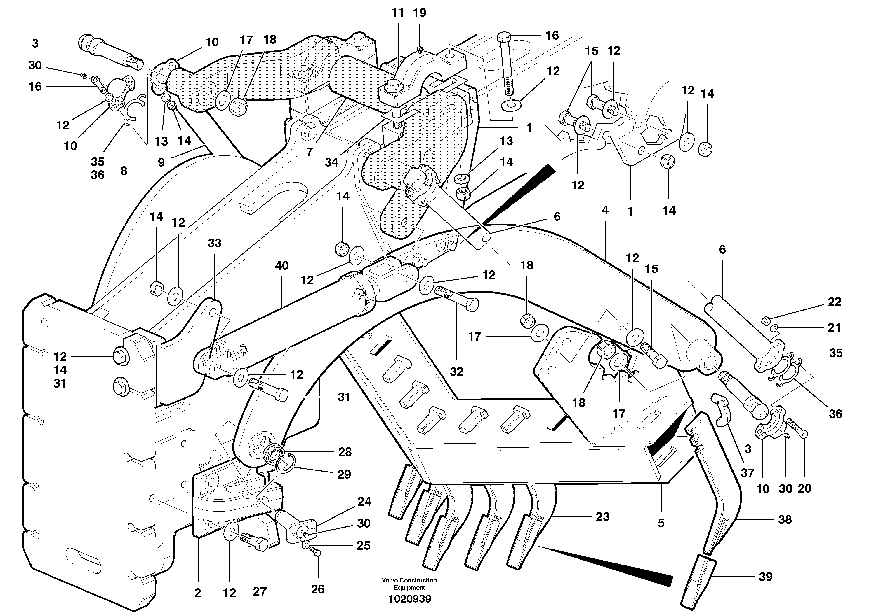 Mid mount scarifier — volvo parts diagram