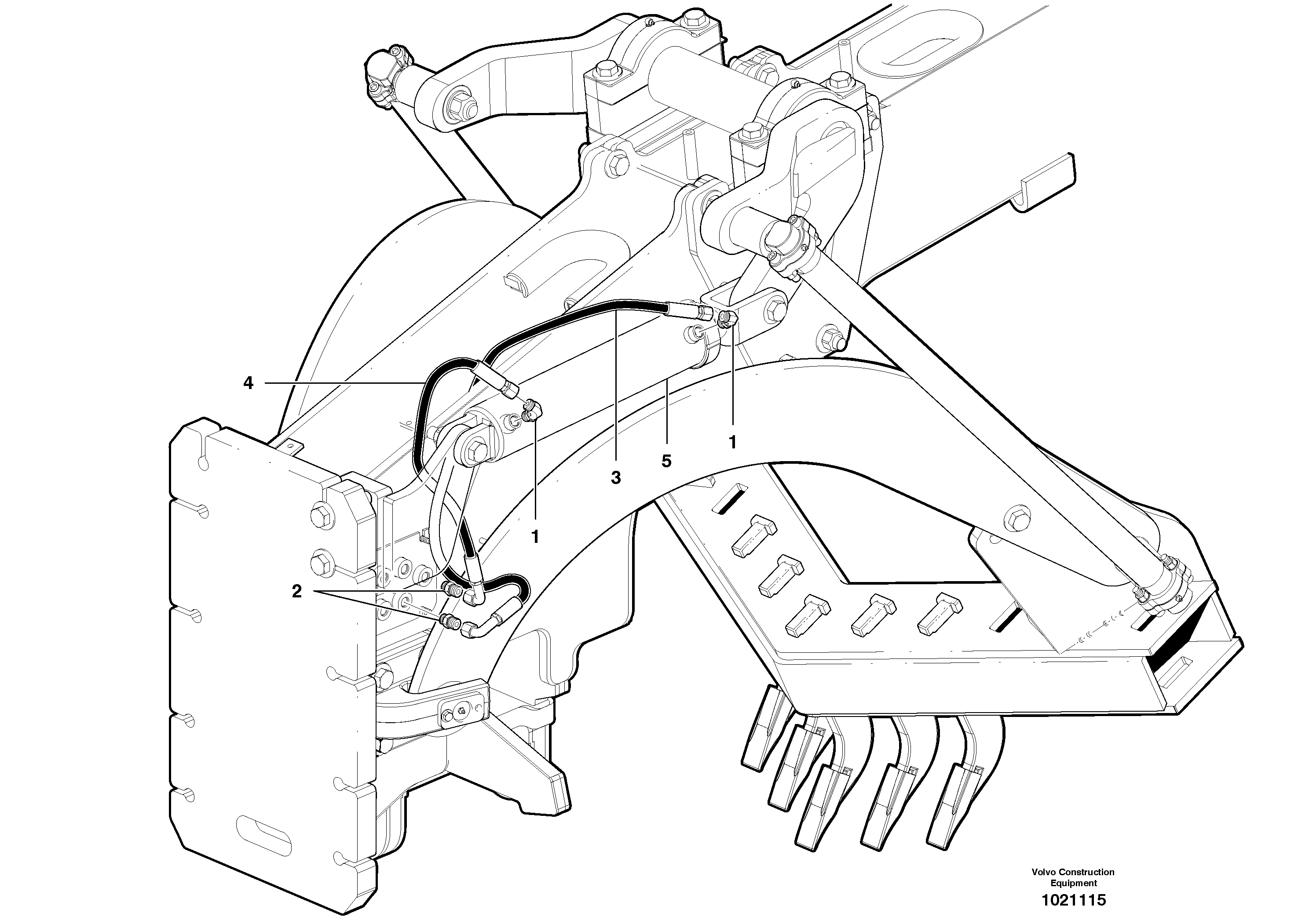 Mid mount scarifier hydraulic circuit — volvo parts diagram