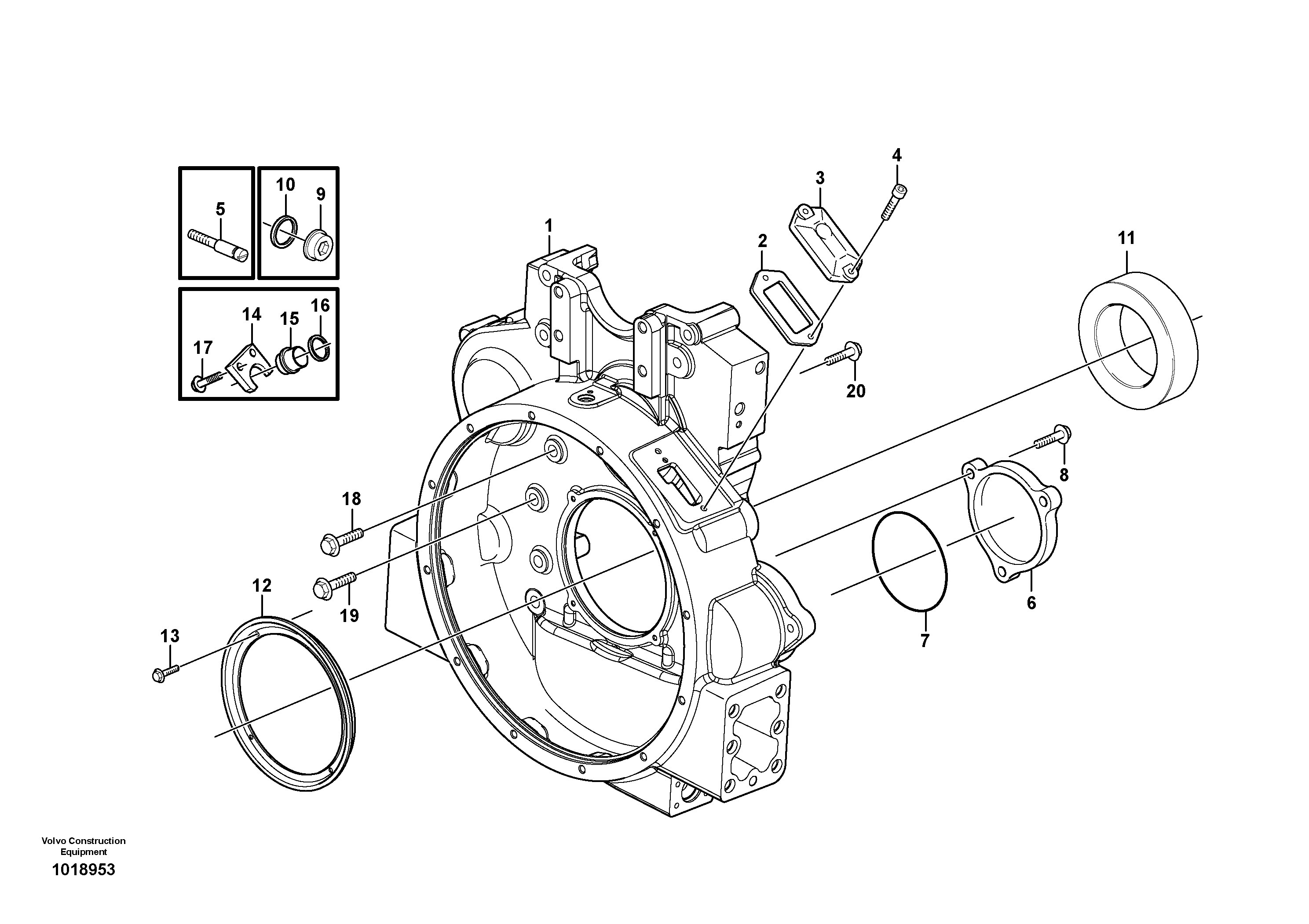 Flywheel housing - D9 — volvo parts diagram