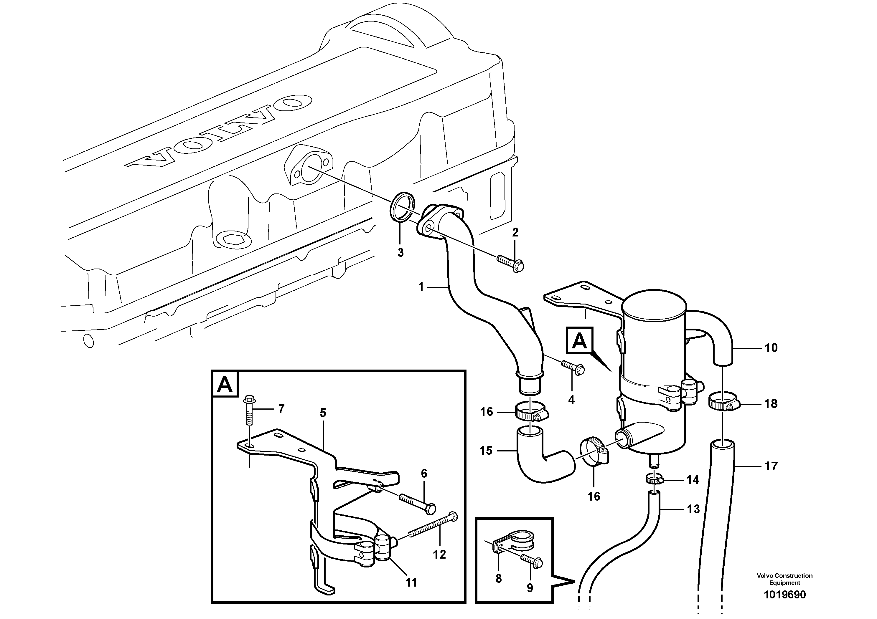 Crankcase ventilation - D9 — volvo parts diagram