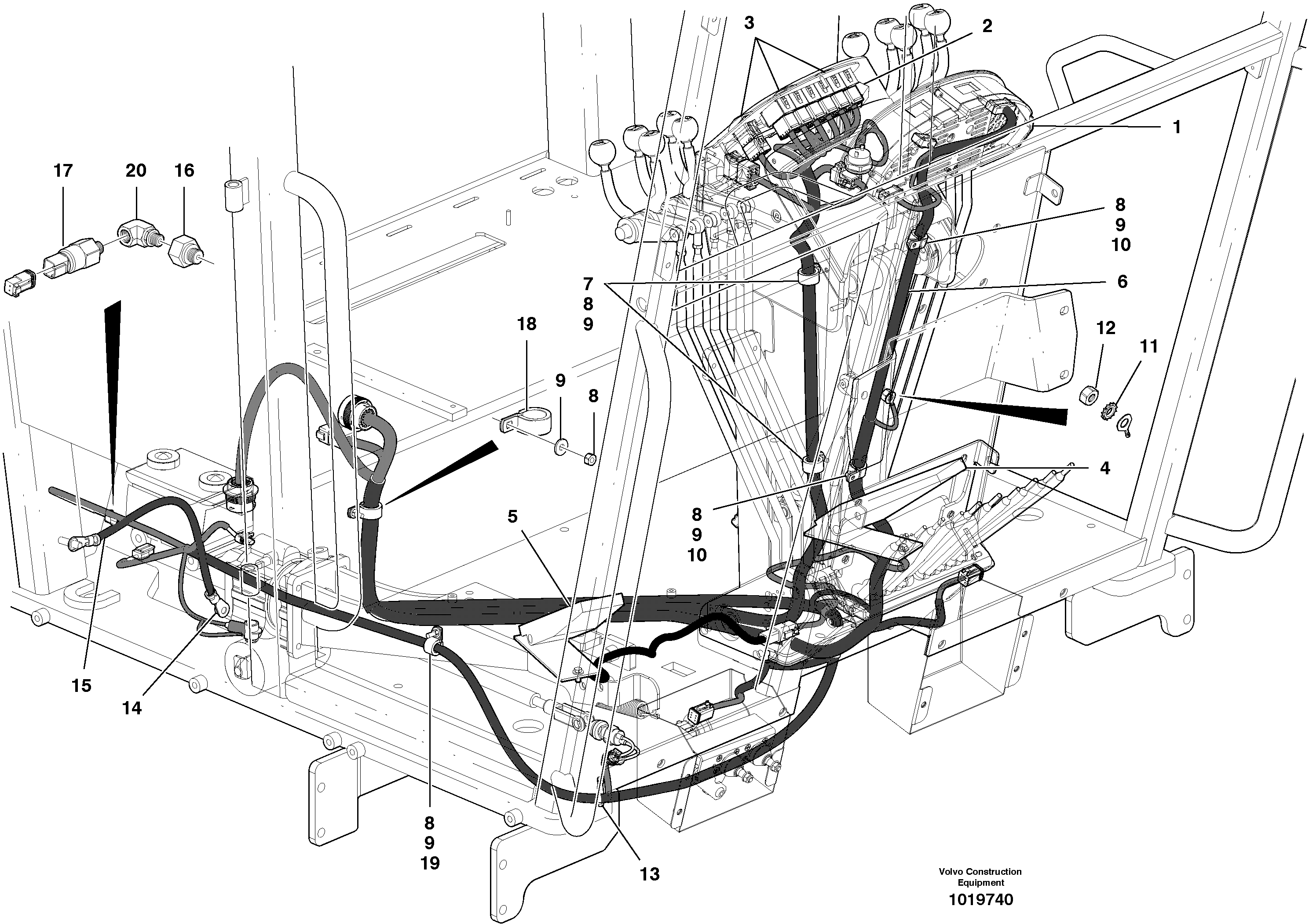 Cable Harness - Front Cab — volvo parts diagram