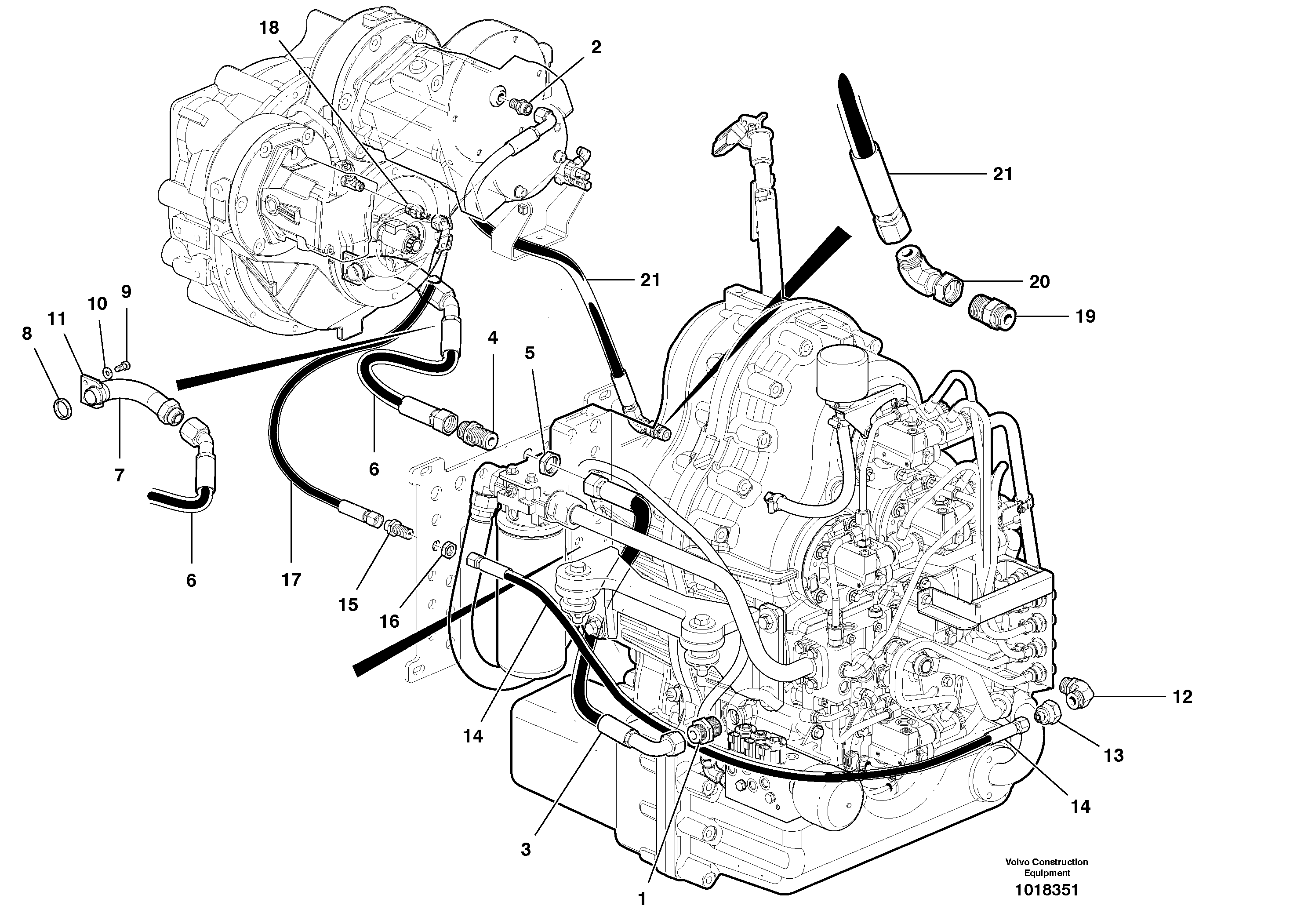 Pump Drive - Lube/drain — volvo parts diagram