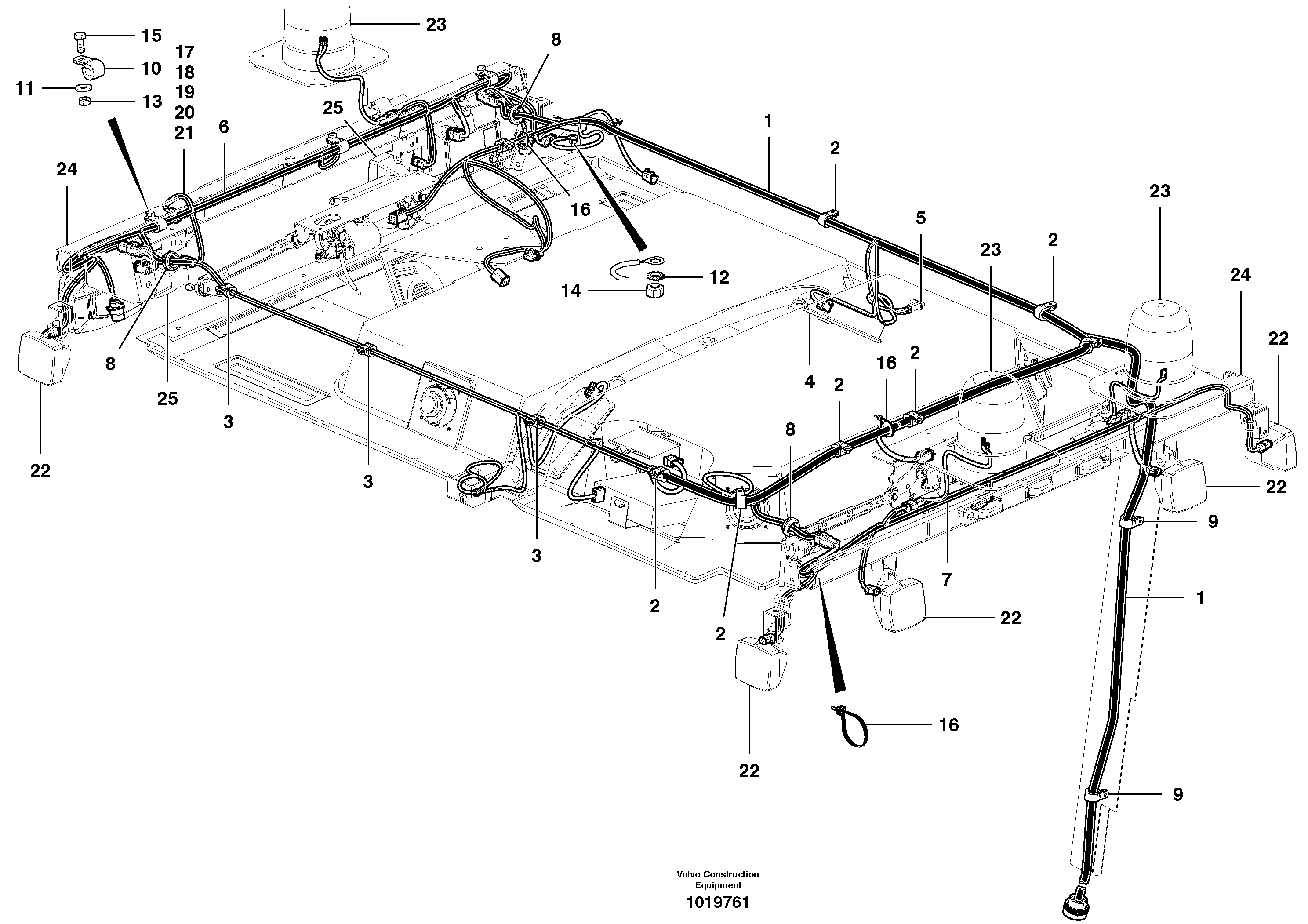 Cable Harness - Cab Upper — volvo parts diagram