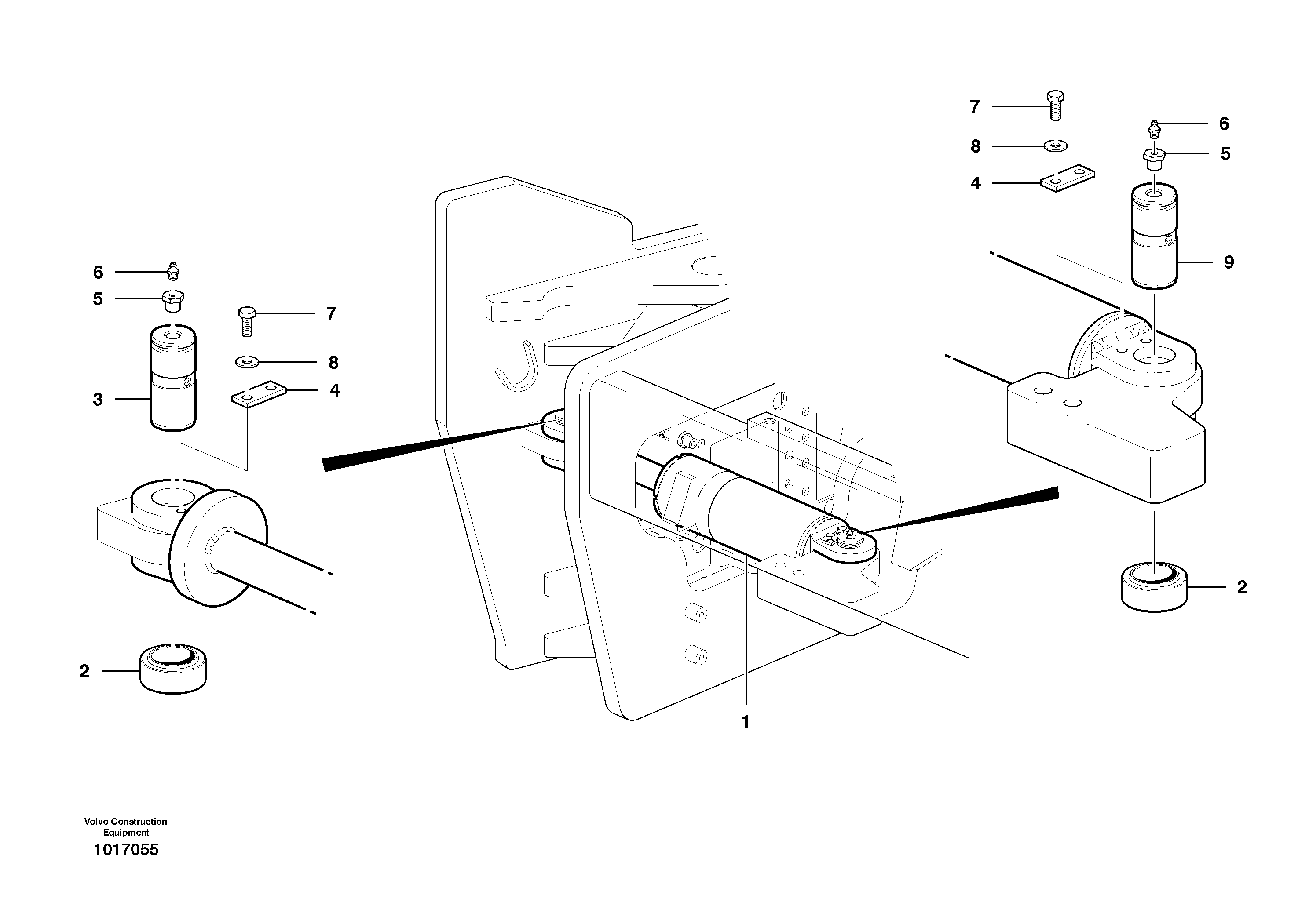 Articulation cylinder installation - D7 — volvo parts diagram