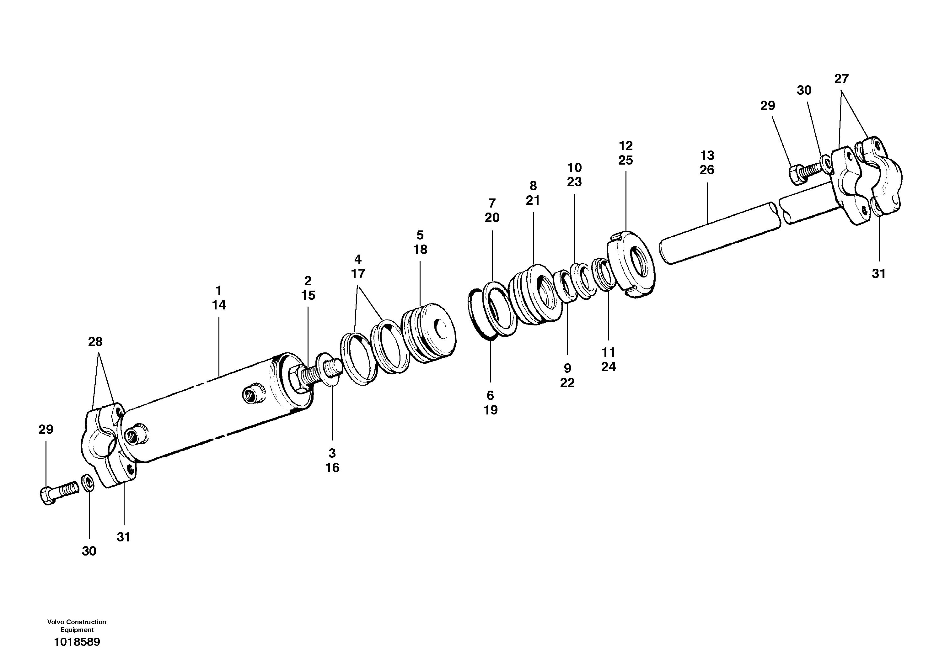 Circle shift cylinder - D7 — volvo parts diagram