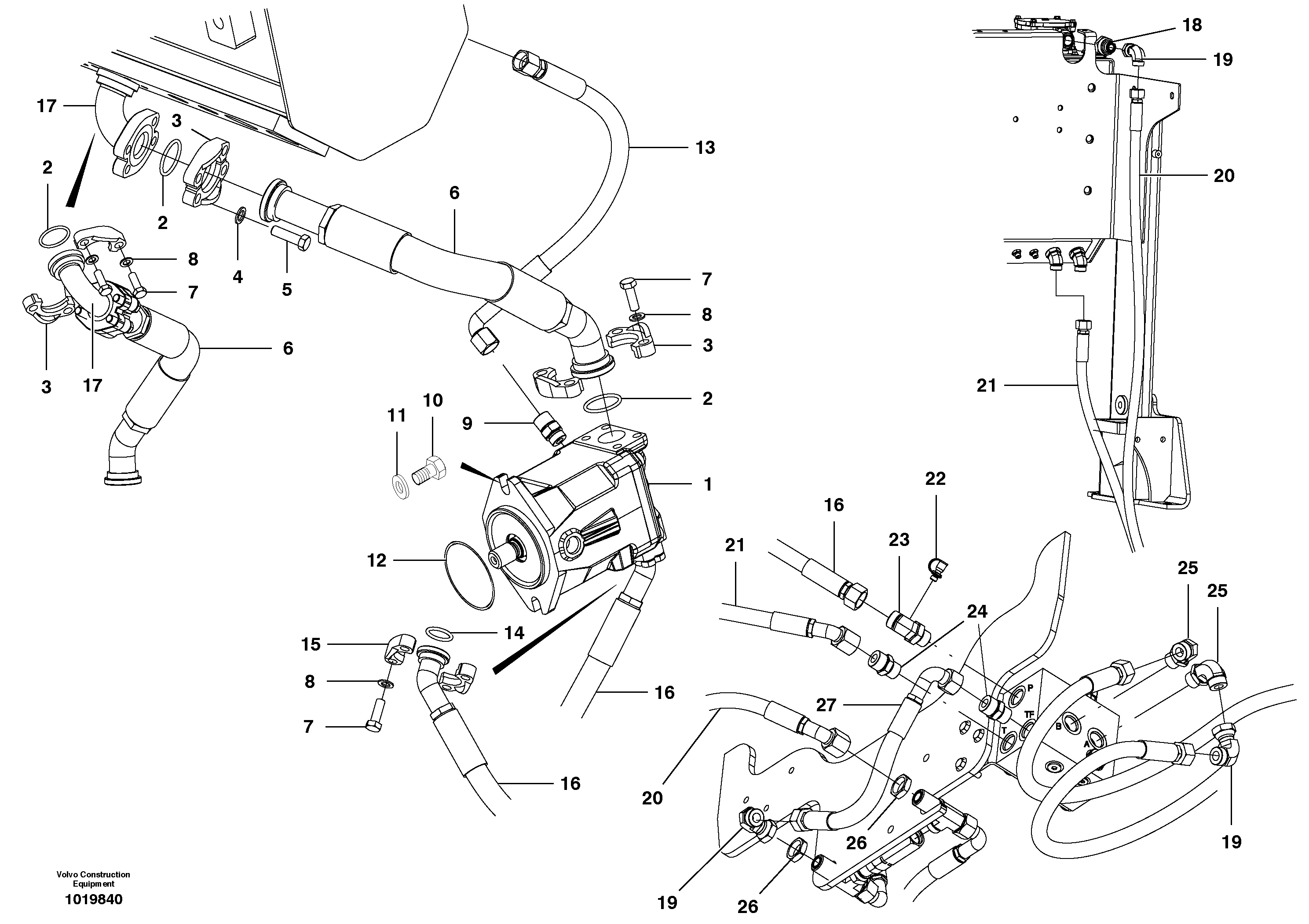 Fan circuit - front  MODEL G970, G990 — volvo parts diagram