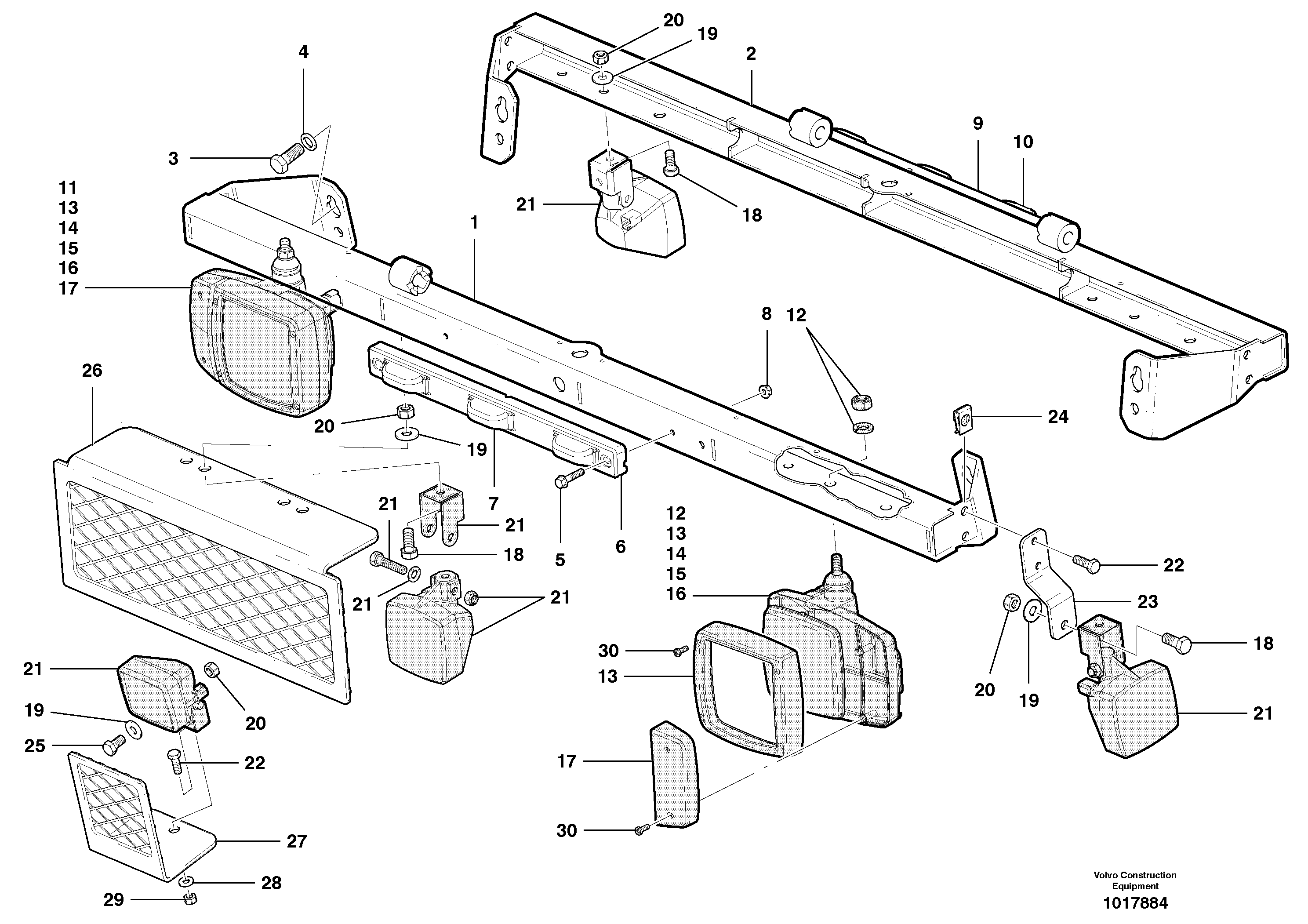 Cab Lights With Mounting — volvo parts diagram