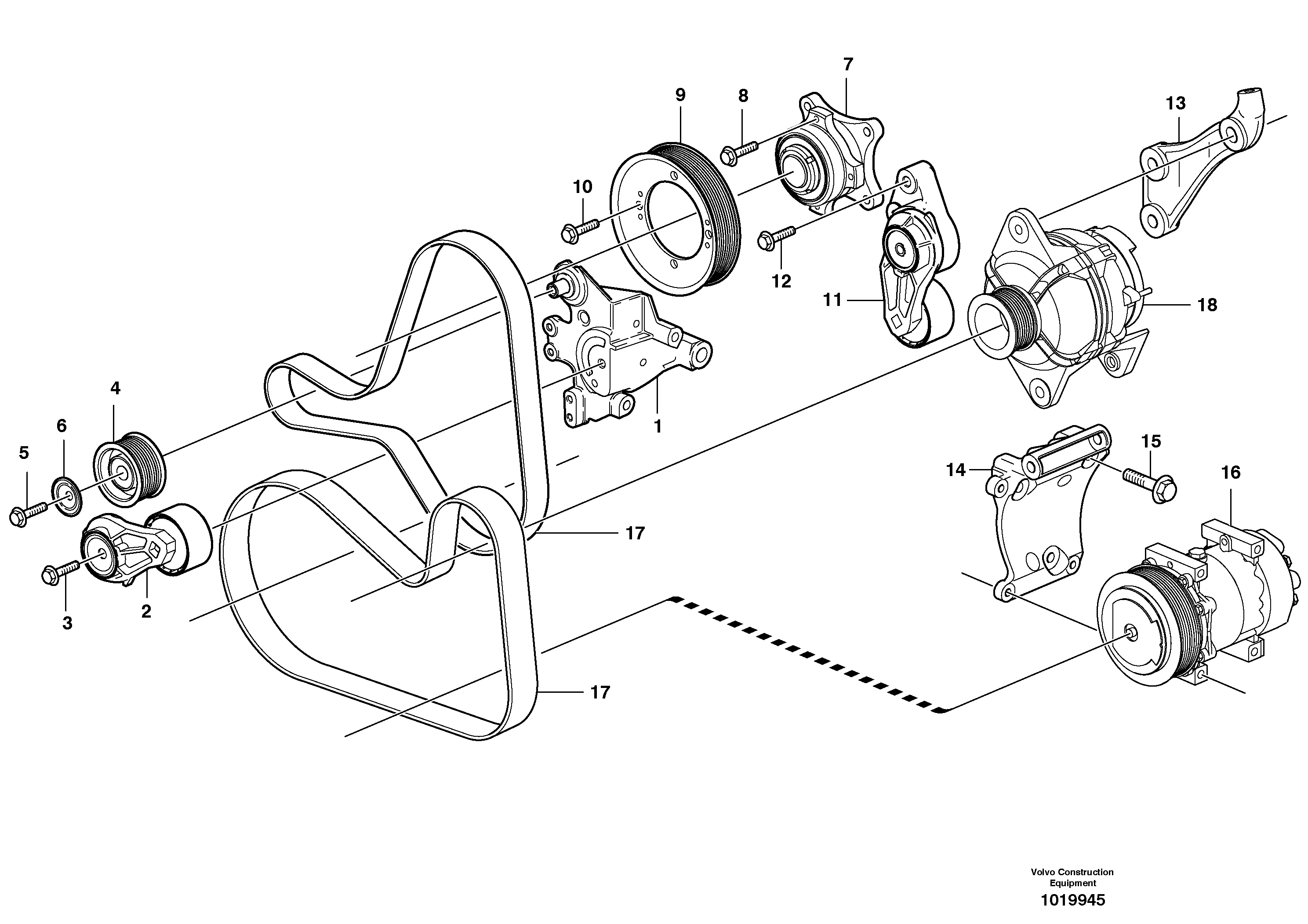 Belt transmission - D9 — volvo parts diagram