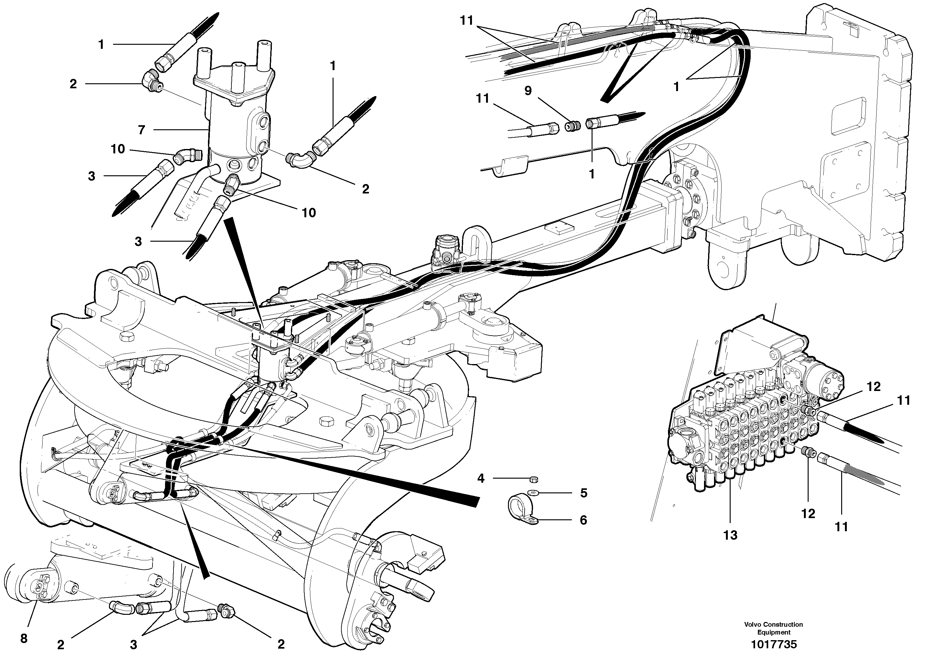 Blade tilt circuit  MODEL G930 — volvo parts diagram