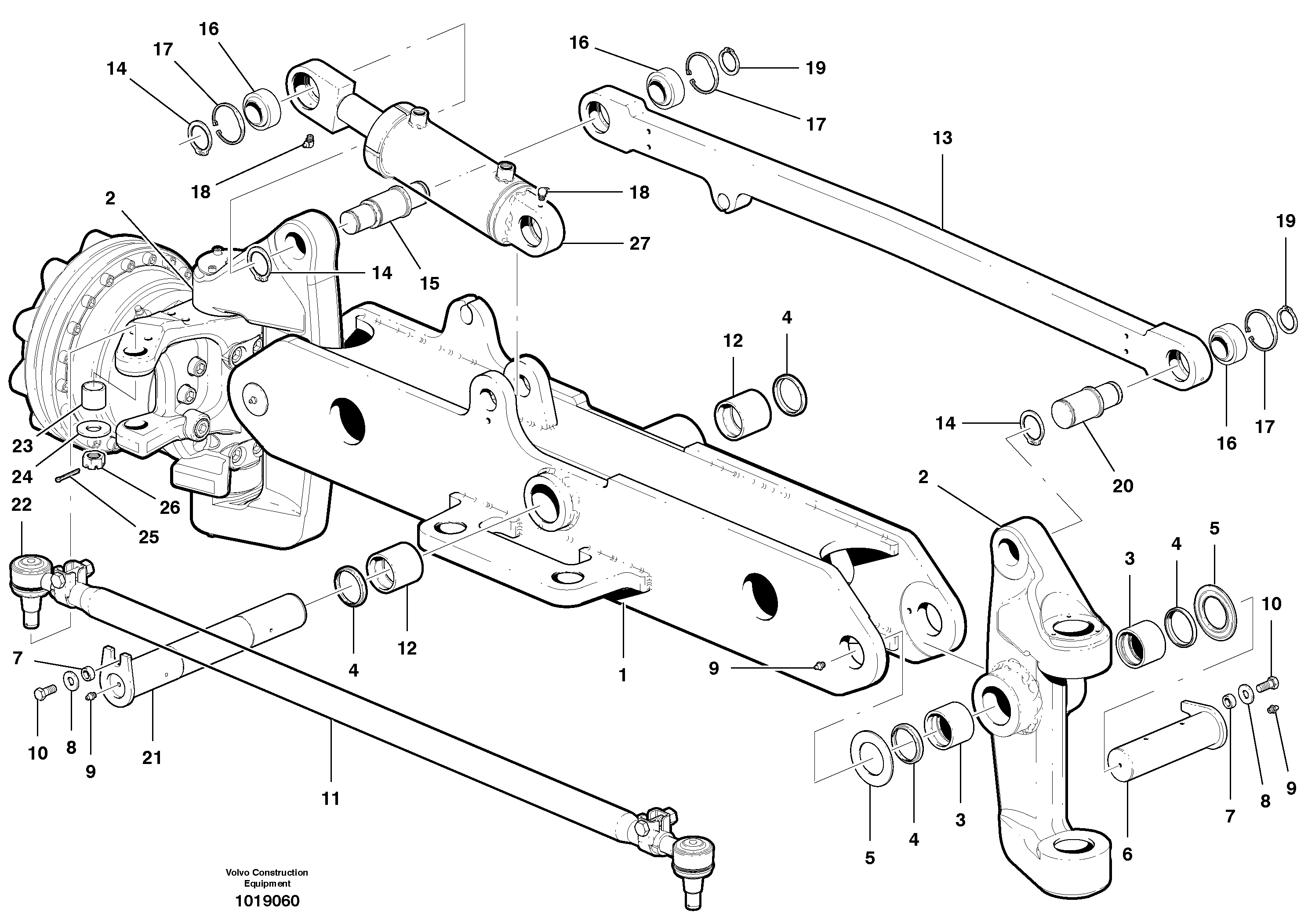 Front axle  MODEL G946, G976 — volvo parts diagram