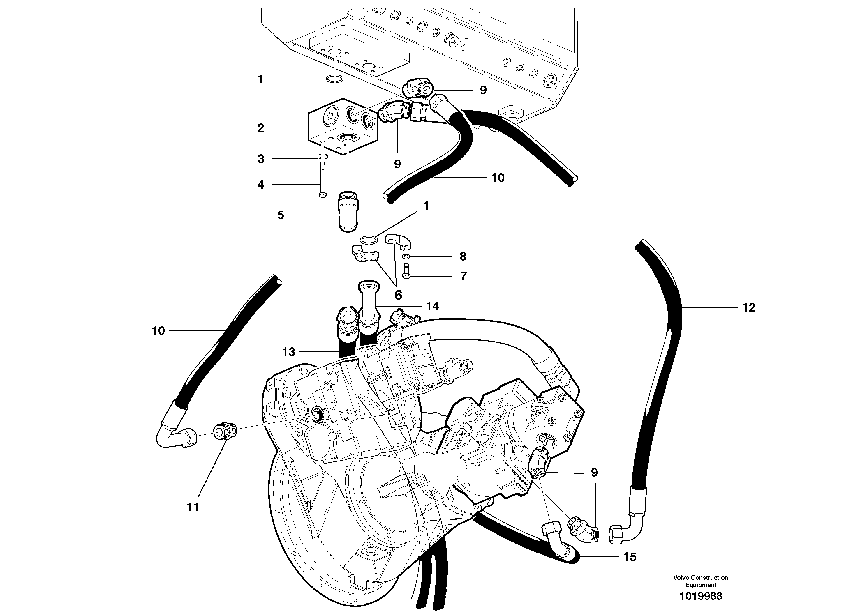 Cooler Bypass Valve Piping - A W D — volvo parts diagram