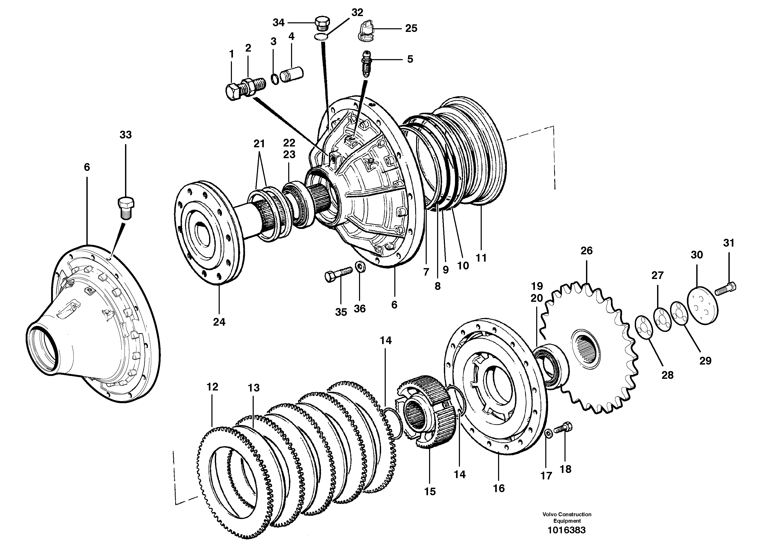 Oil disc brakes — volvo parts diagram